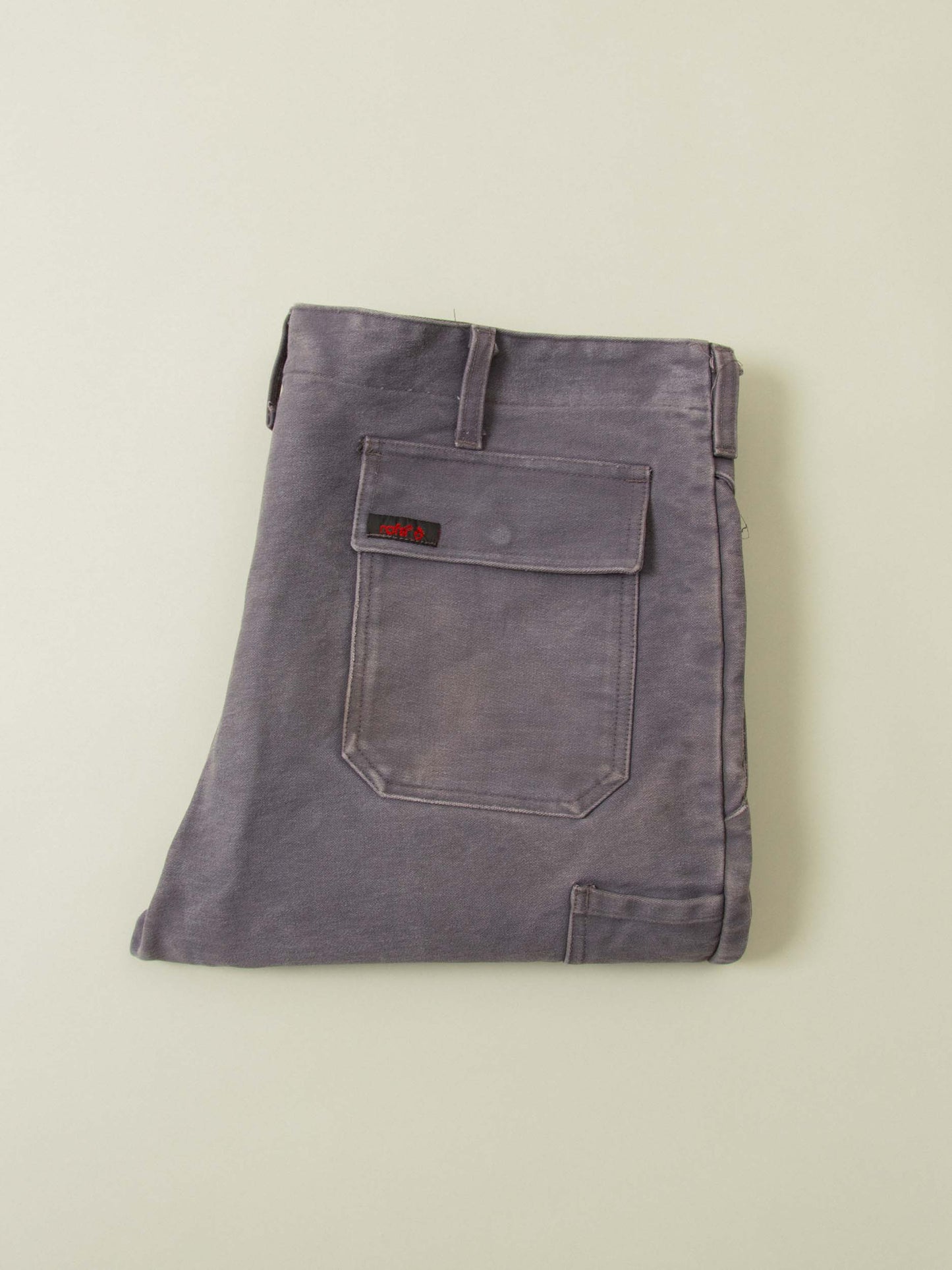 Vtg 1980s Flame Resistant Moleskin Work Trousers (38x30)