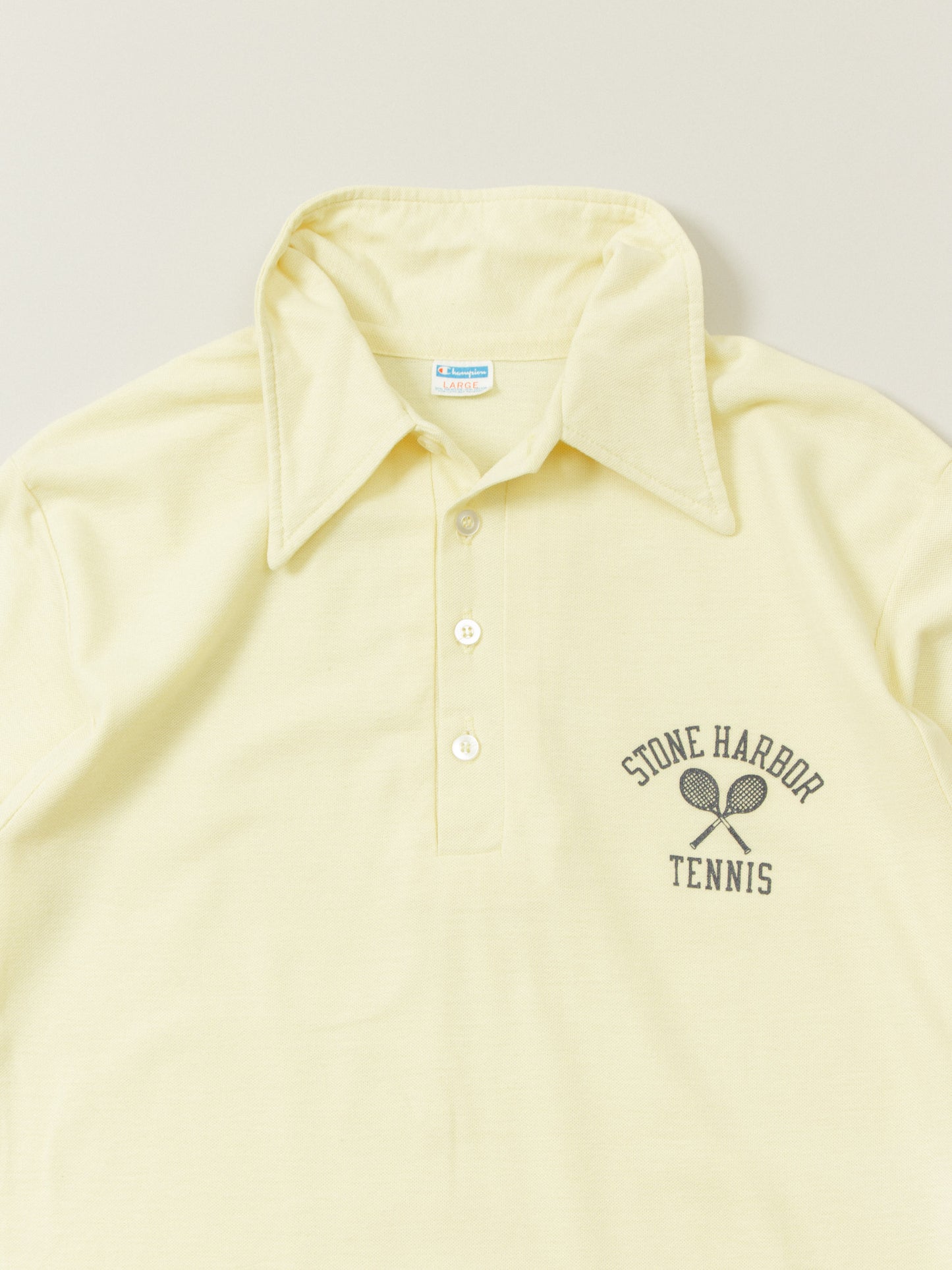 Vtg 1980s Champion Tennis Polo Shirt - Made in USA (M)