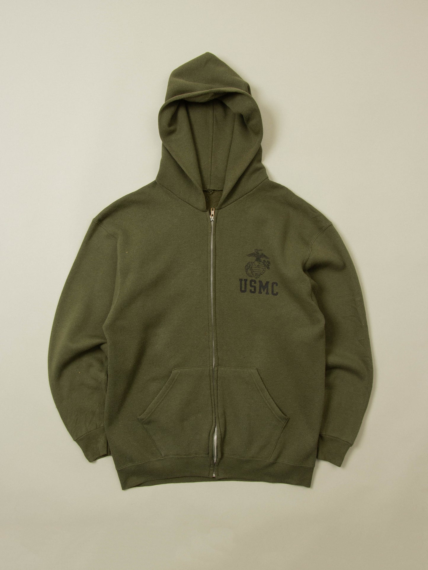 Vtg 1990s USMC Sports Zip-Up Hoodie (L)