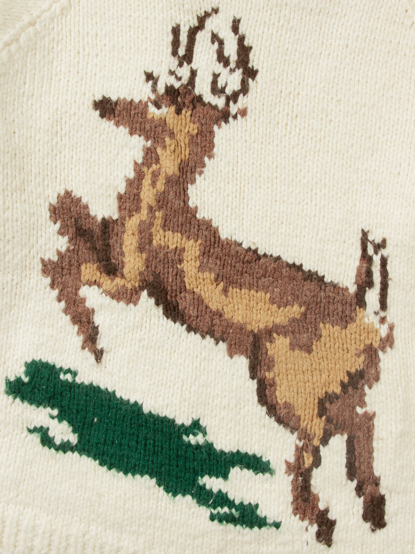 Vtg 1960s 'Deer' Cowichan Wool Sweater (L)