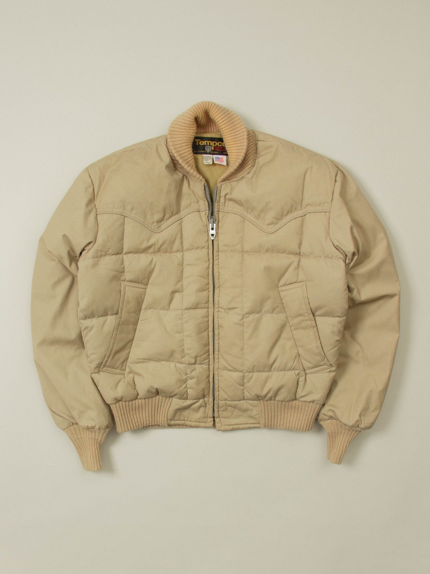 Vtg 1980s 'Tempco' Goose Down Puffer Jacket - Made in USA (M)
