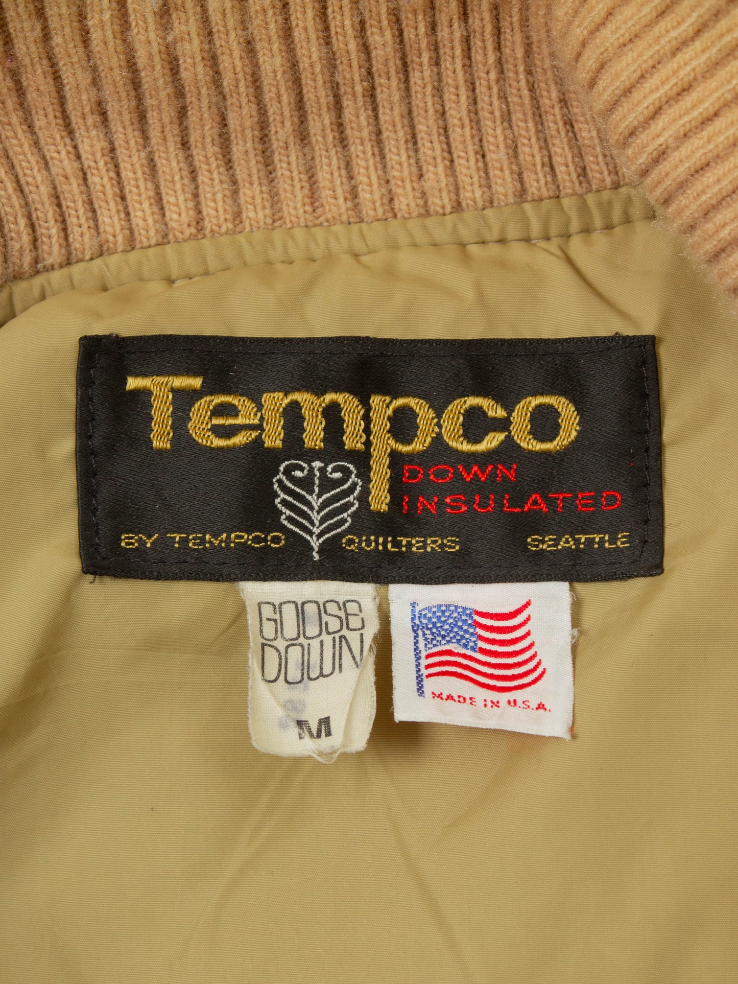 Vtg 1980s 'Tempco' Goose Down Puffer Jacket - Made in USA (M)
