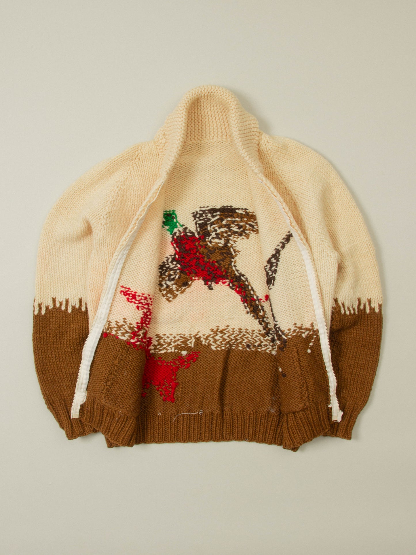 Vtg 1970s Hunting Cowichan Wool Sweater (M)