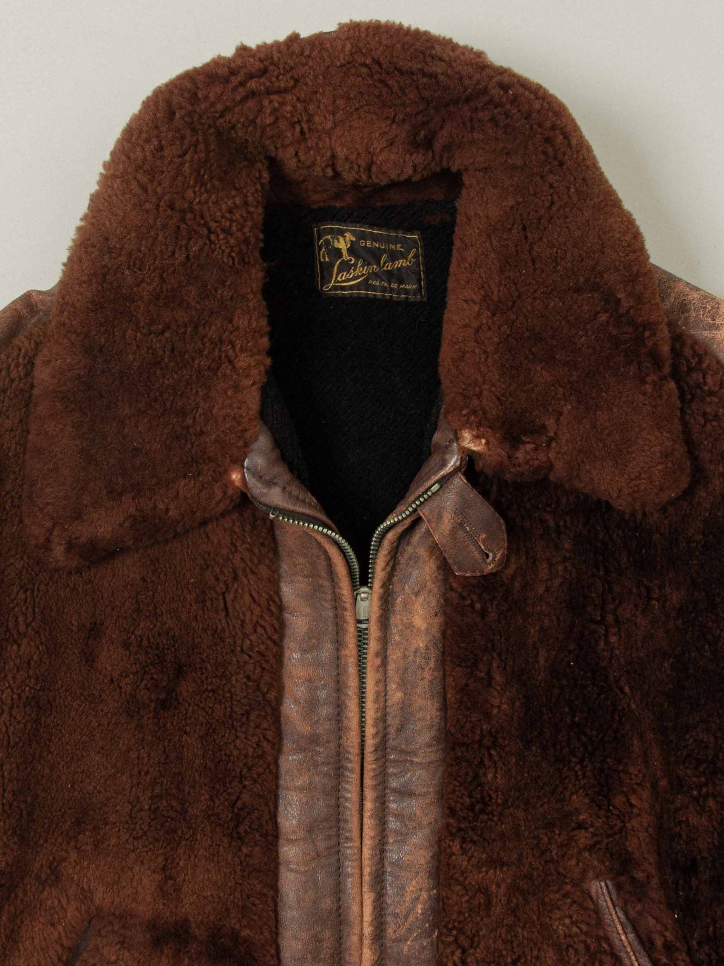 Vtg Rare 1930s Laskin Lamb 'Grizzly' Leather Jacket (M)