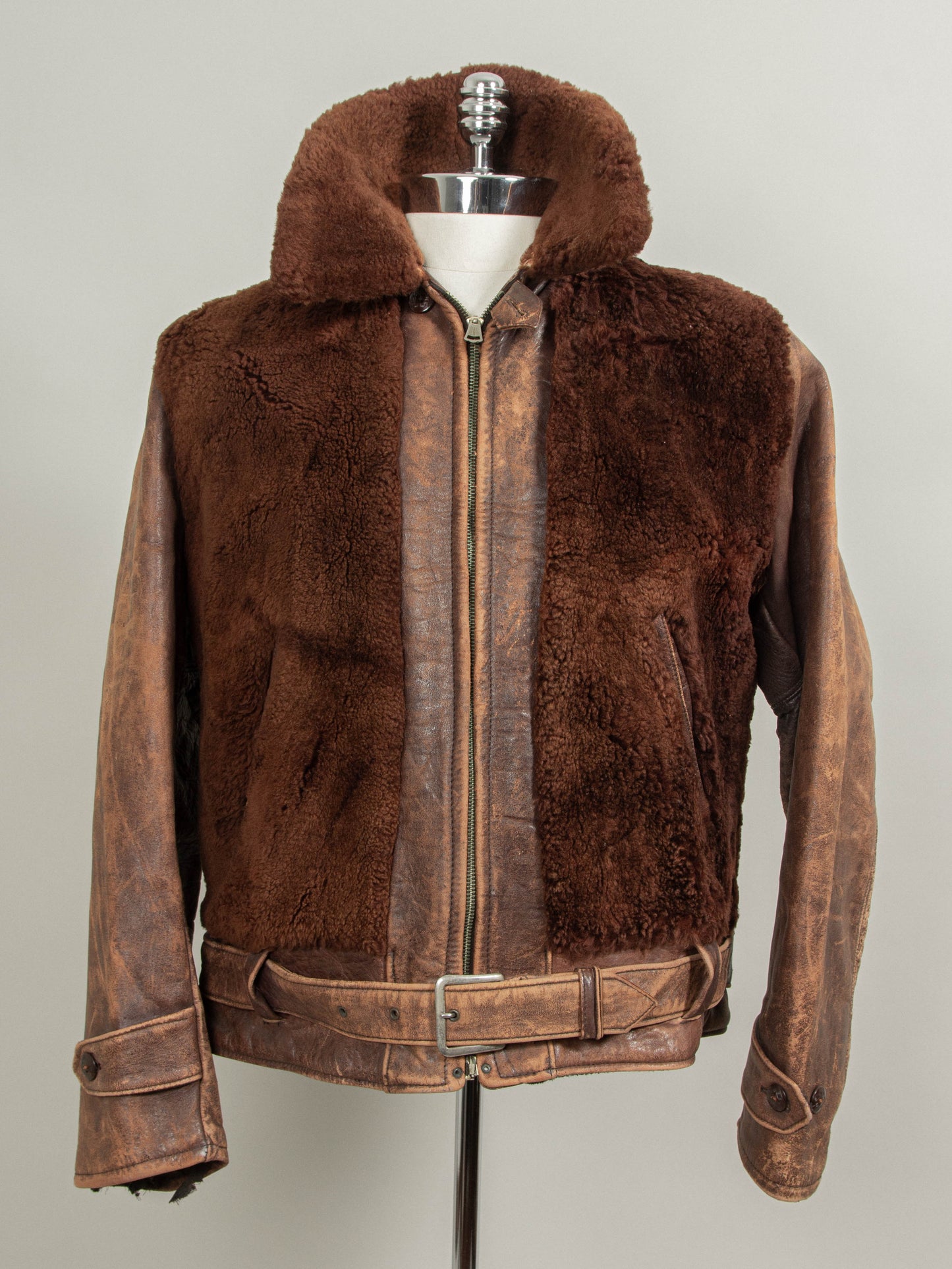 Vtg Rare 1930s Laskin Lamb 'Grizzly' Leather Jacket (M)