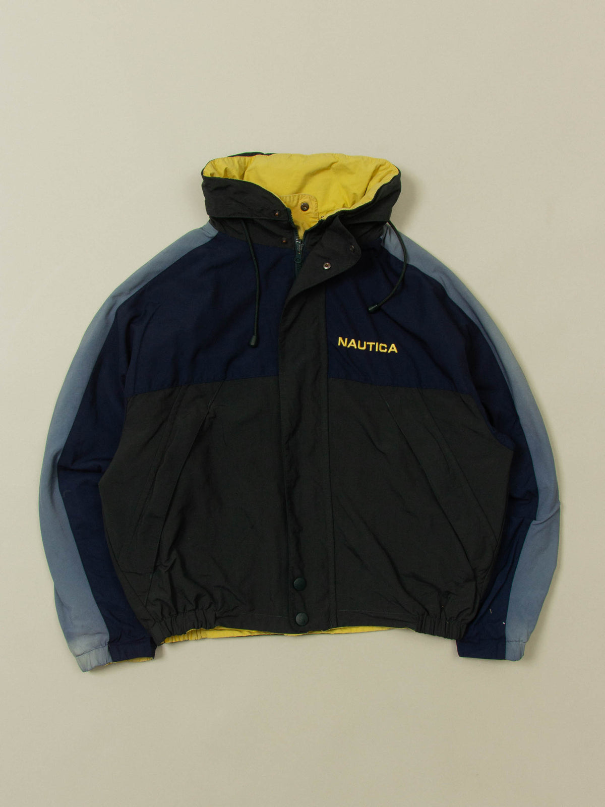 Vtg 1990s Nautica Reverisble Windbreaker Sports Jacket (L)