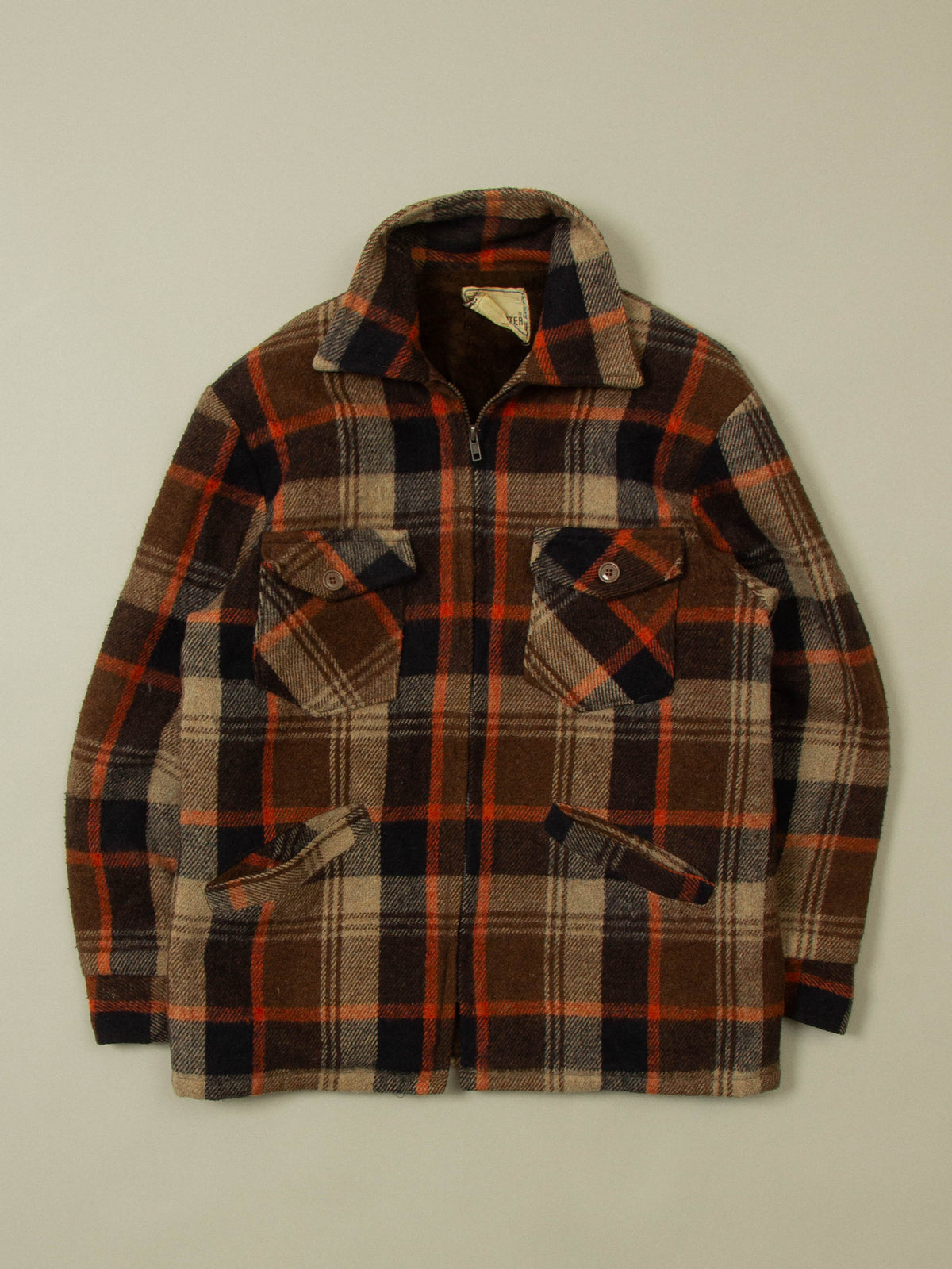 Vtg 1970s Sears Lined Wool Jacket - Made in Canada (L)