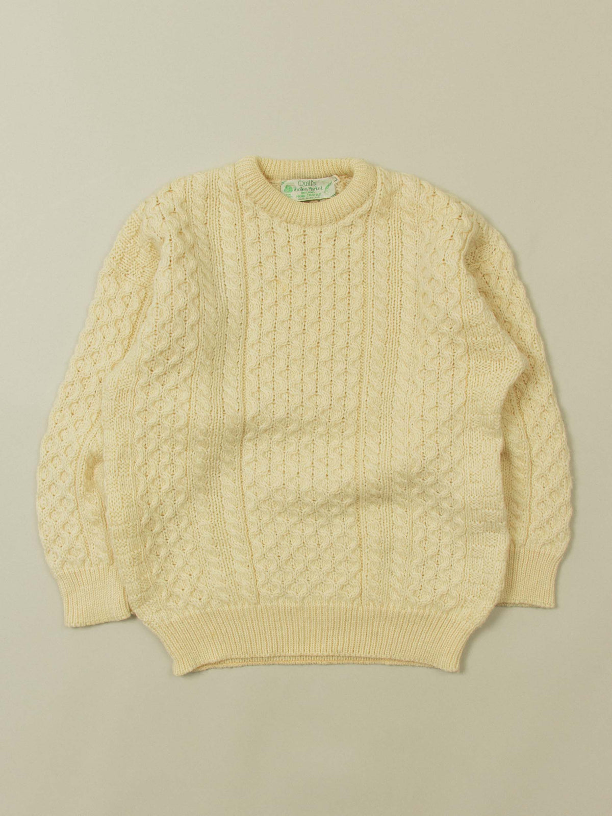 Vtg 1970s Fisherman Knit Sweater – Made in Ireland (L/XL)