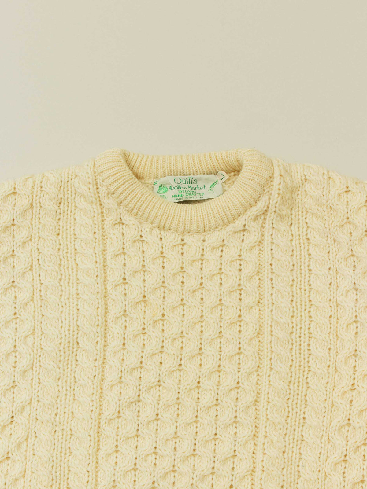 Vtg 1970s Fisherman Knit Sweater – Made in Ireland (L/XL)