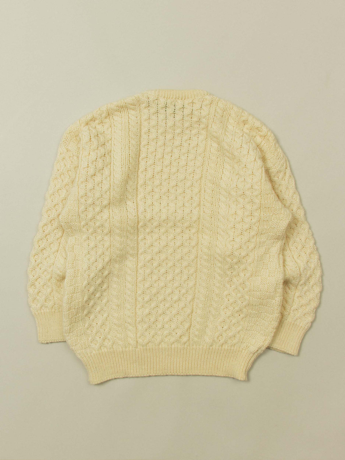 Vtg 1970s Fisherman Knit Sweater – Made in Ireland (L/XL)