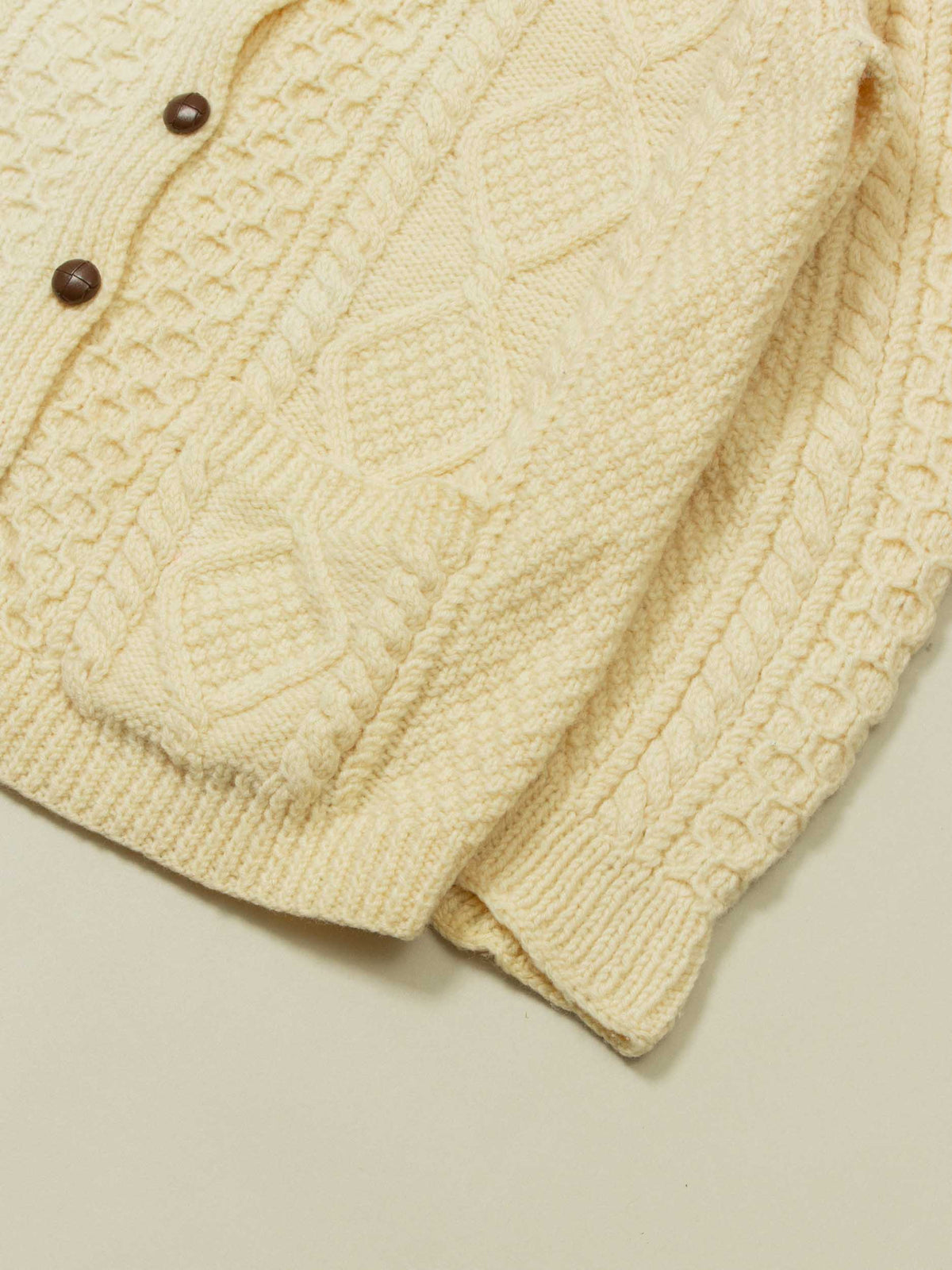 Vtg 1980s Women's Fisherman Knit Cardigan – Made in Ireland (L)