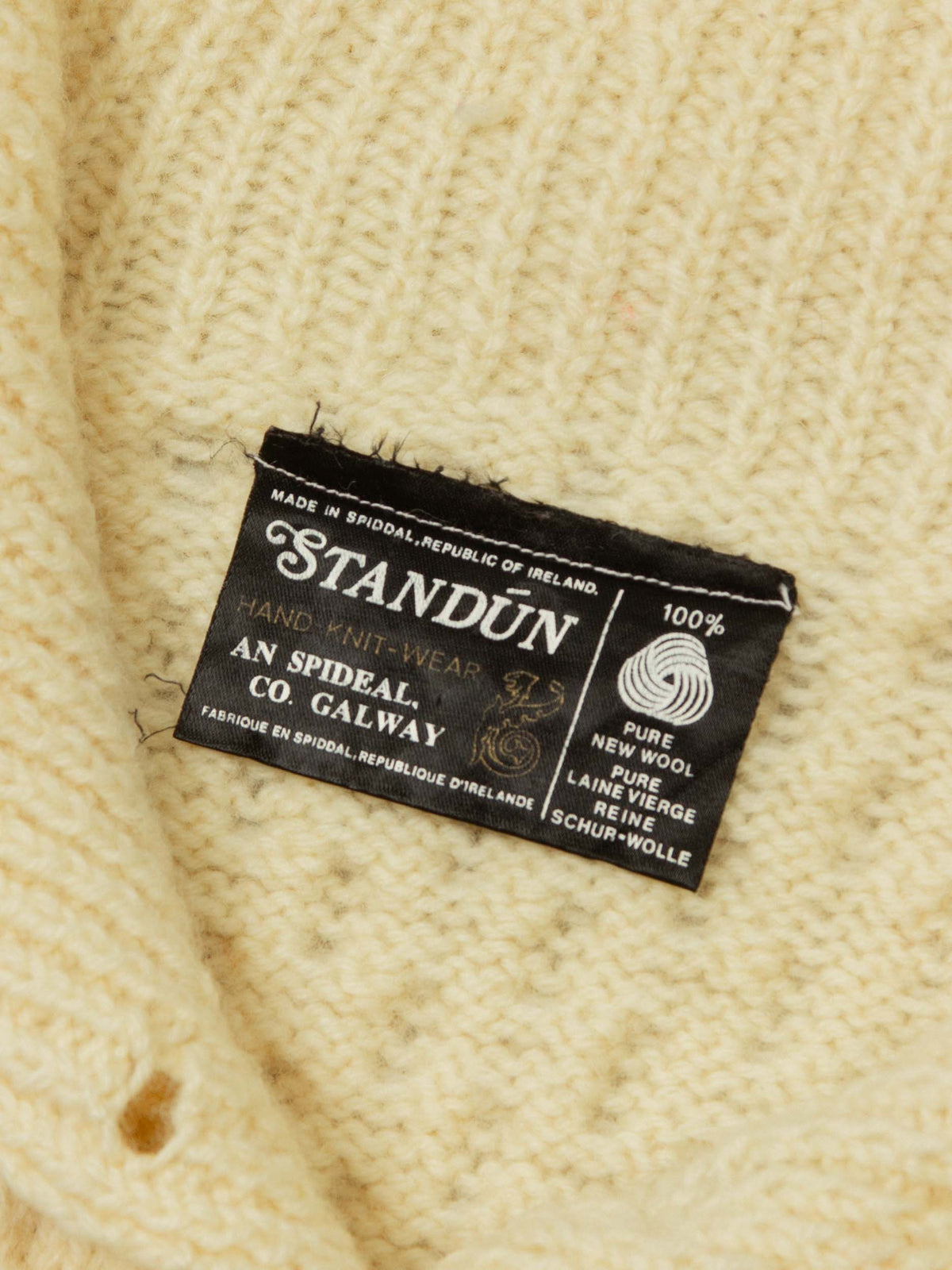 Vtg 1980s Women's Fisherman Knit Cardigan – Made in Ireland (L)
