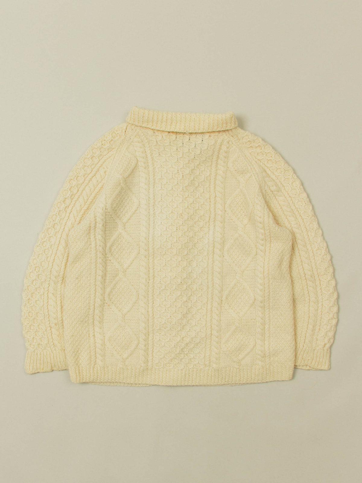 Vtg 1980s Women's Fisherman Knit Cardigan – Made in Ireland (L)