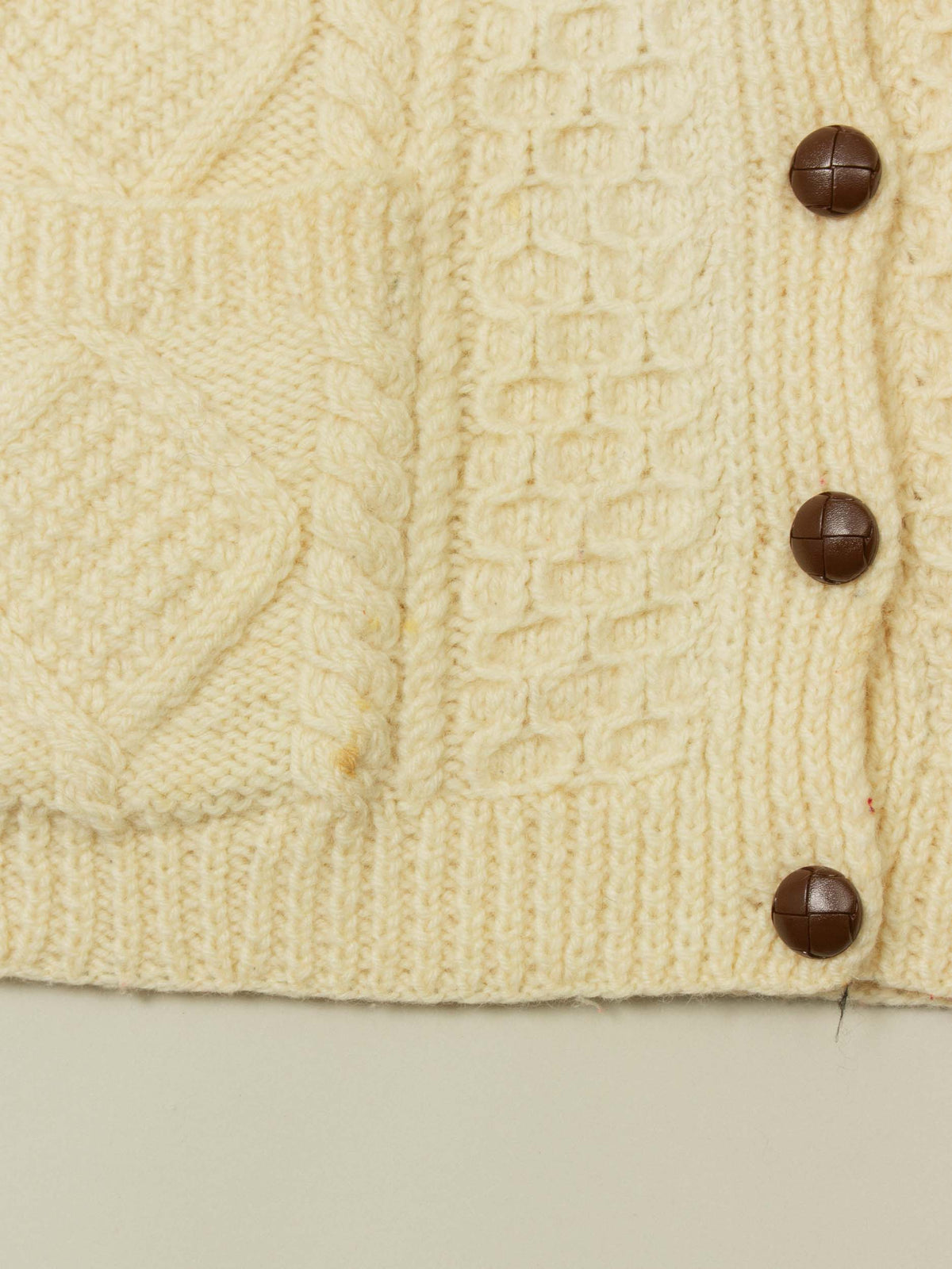 Vtg 1980s Women's Fisherman Knit Cardigan – Made in Ireland (L)
