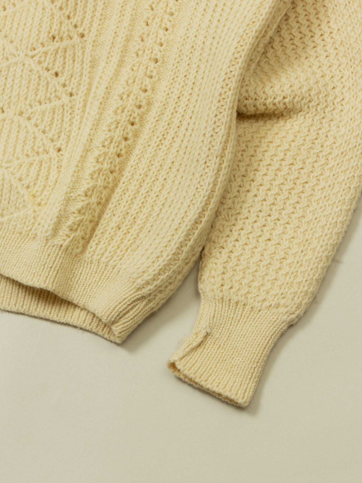 Vtg 1980s Raglan Fisherman Knit Sweater (M)