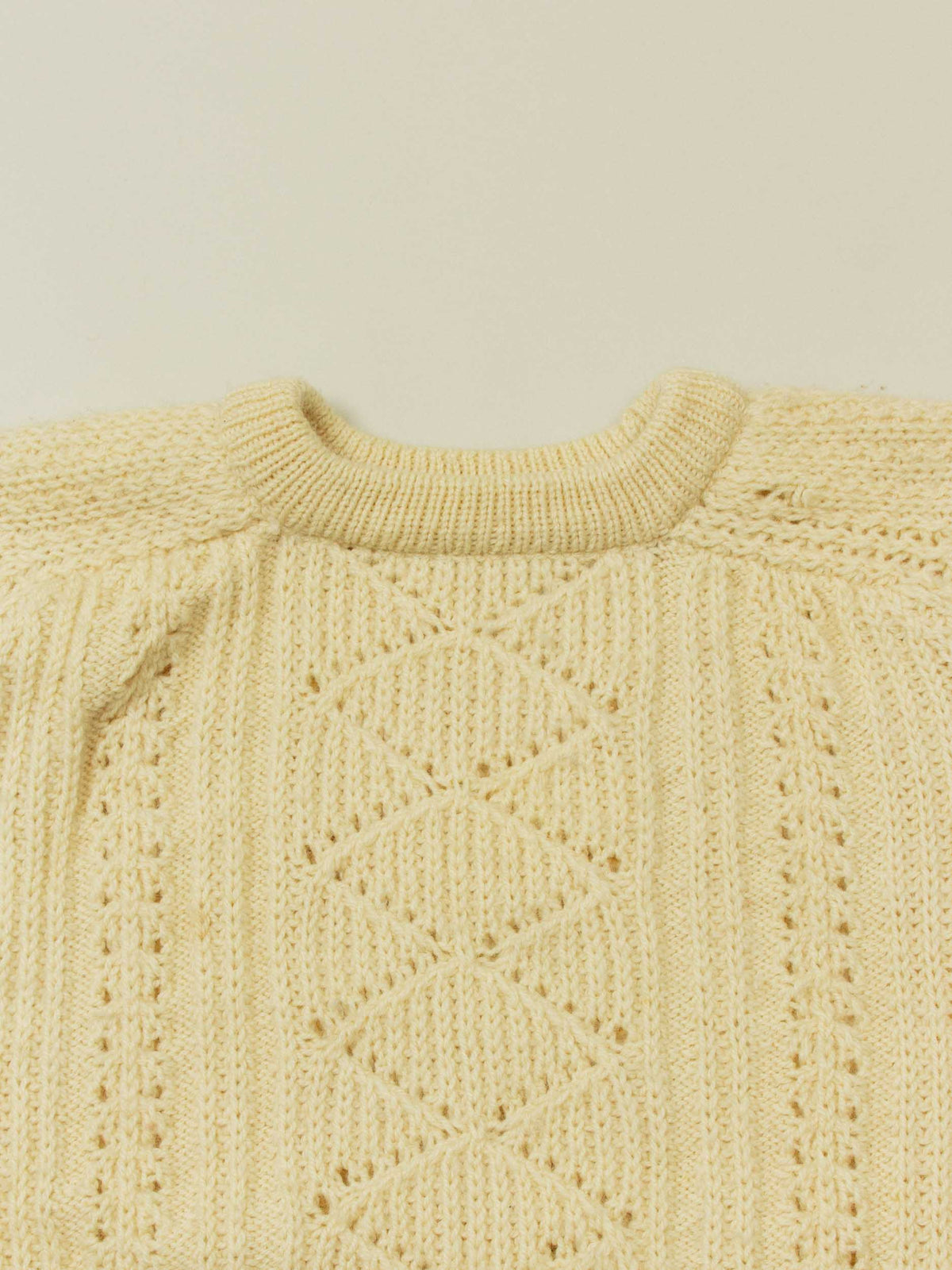 Vtg 1980s Raglan Fisherman Knit Sweater (M)