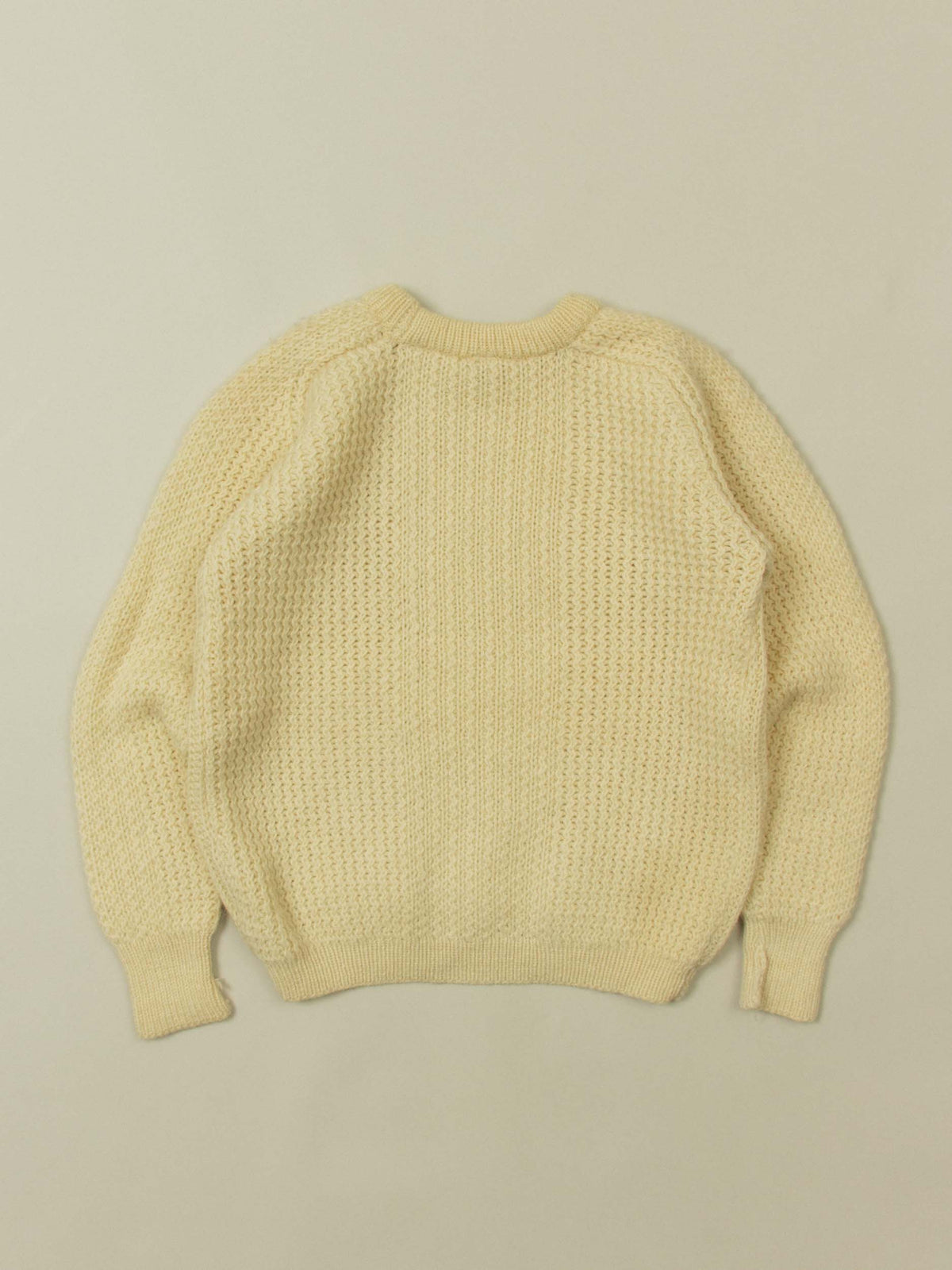 Vtg 1980s Raglan Fisherman Knit Sweater (M)
