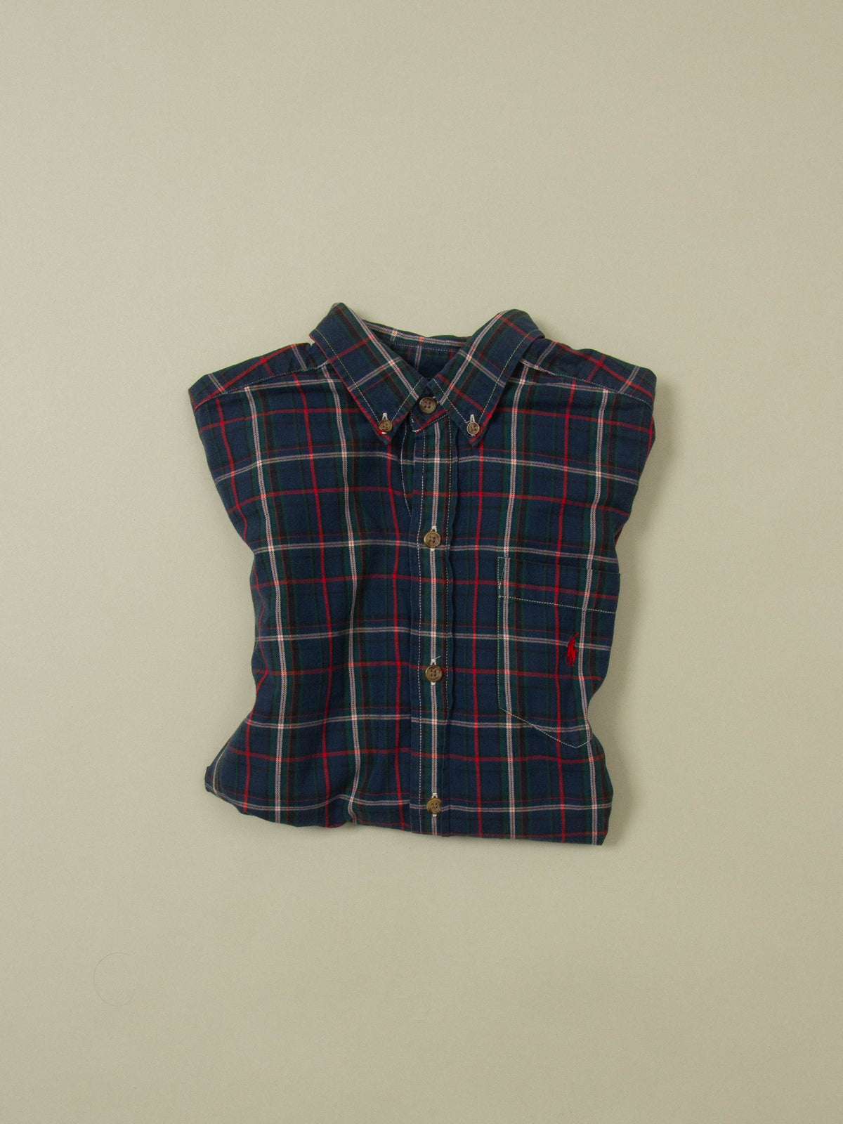 Vtg 1990s Ralph Lauren Plaid Flannel Shirt (XS)