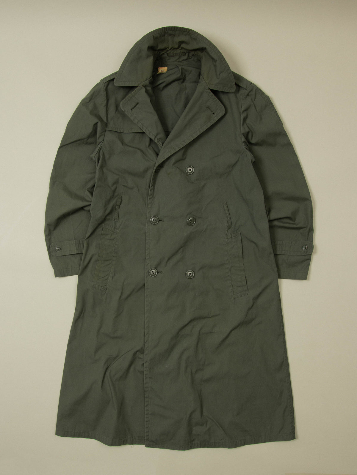 Vtg 1970s Double Breasted US Army Trench Coat (L - Long)