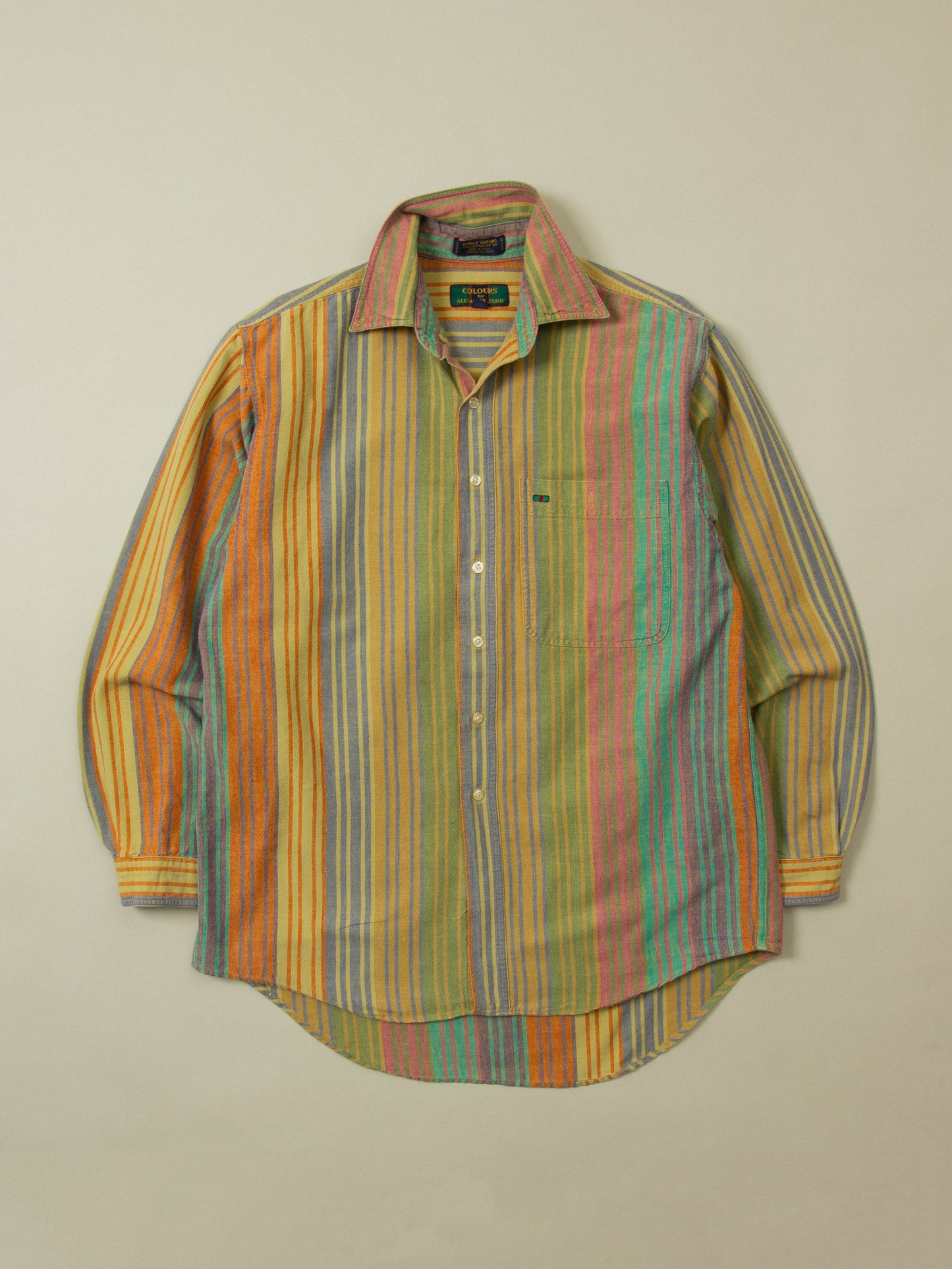 Vtg 1990s Multicolored Oxford Shirt (M)