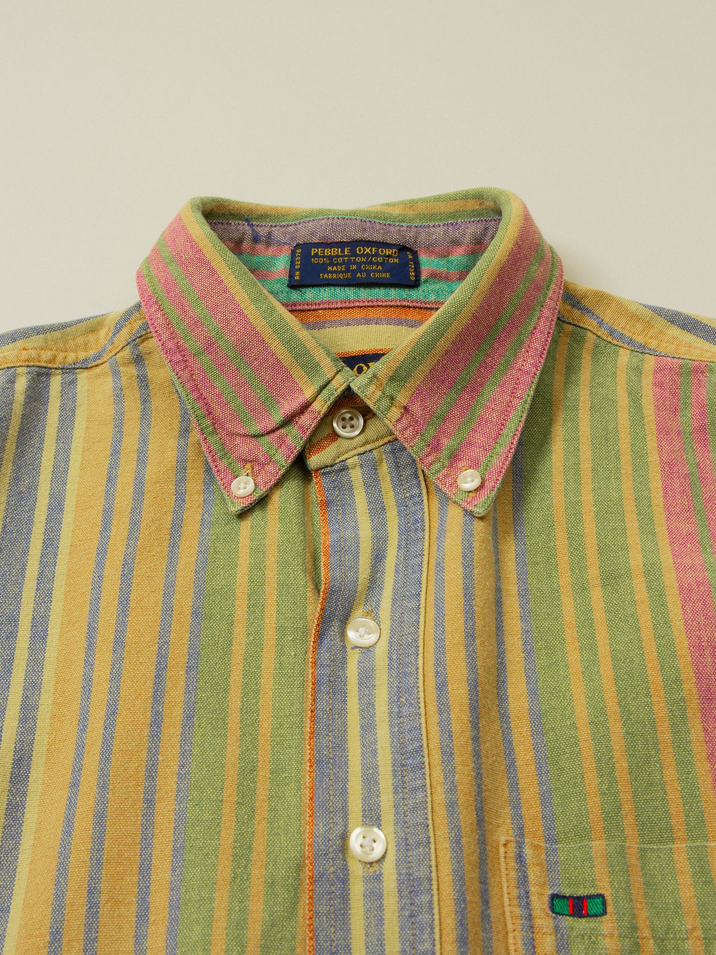 Vtg 1990s Multicolored Oxford Shirt (M)