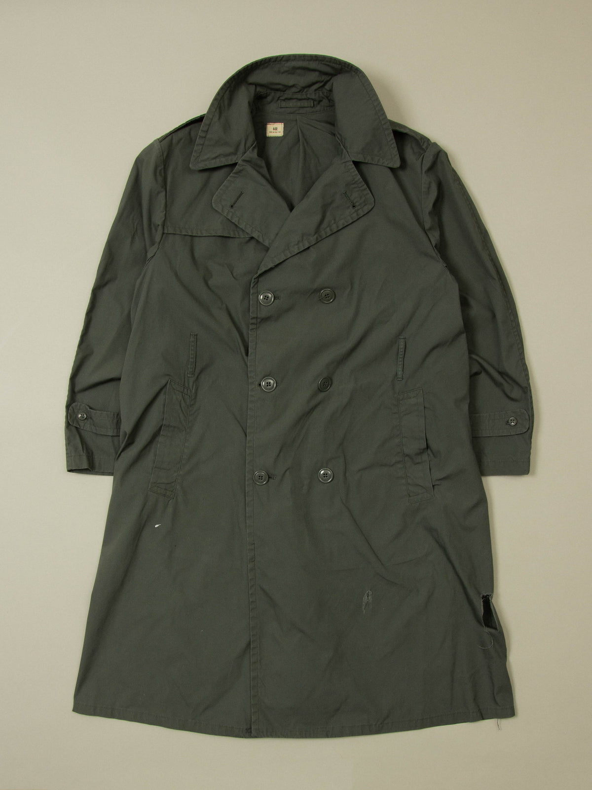 Vtg 1970s Double Breasted US Army Trench Coat (XL)