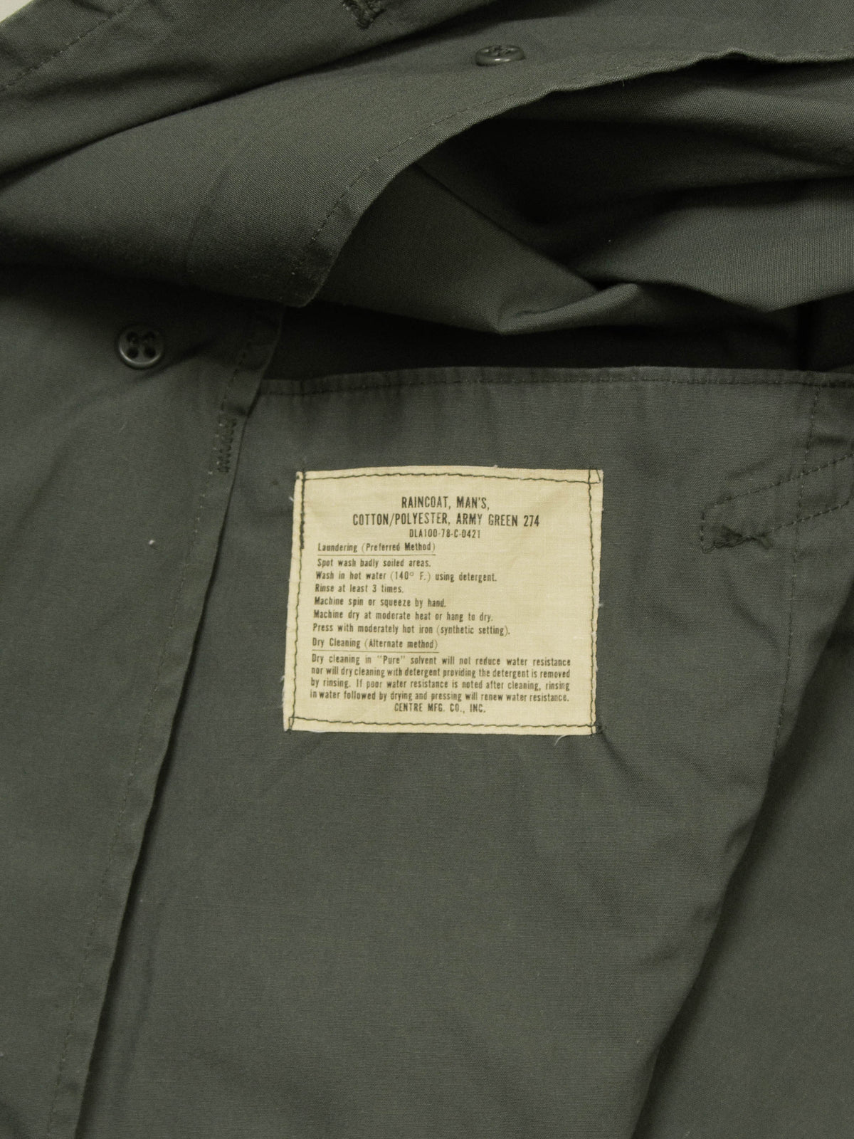 Vtg 1970s Double Breasted US Army Trench Coat (XL)