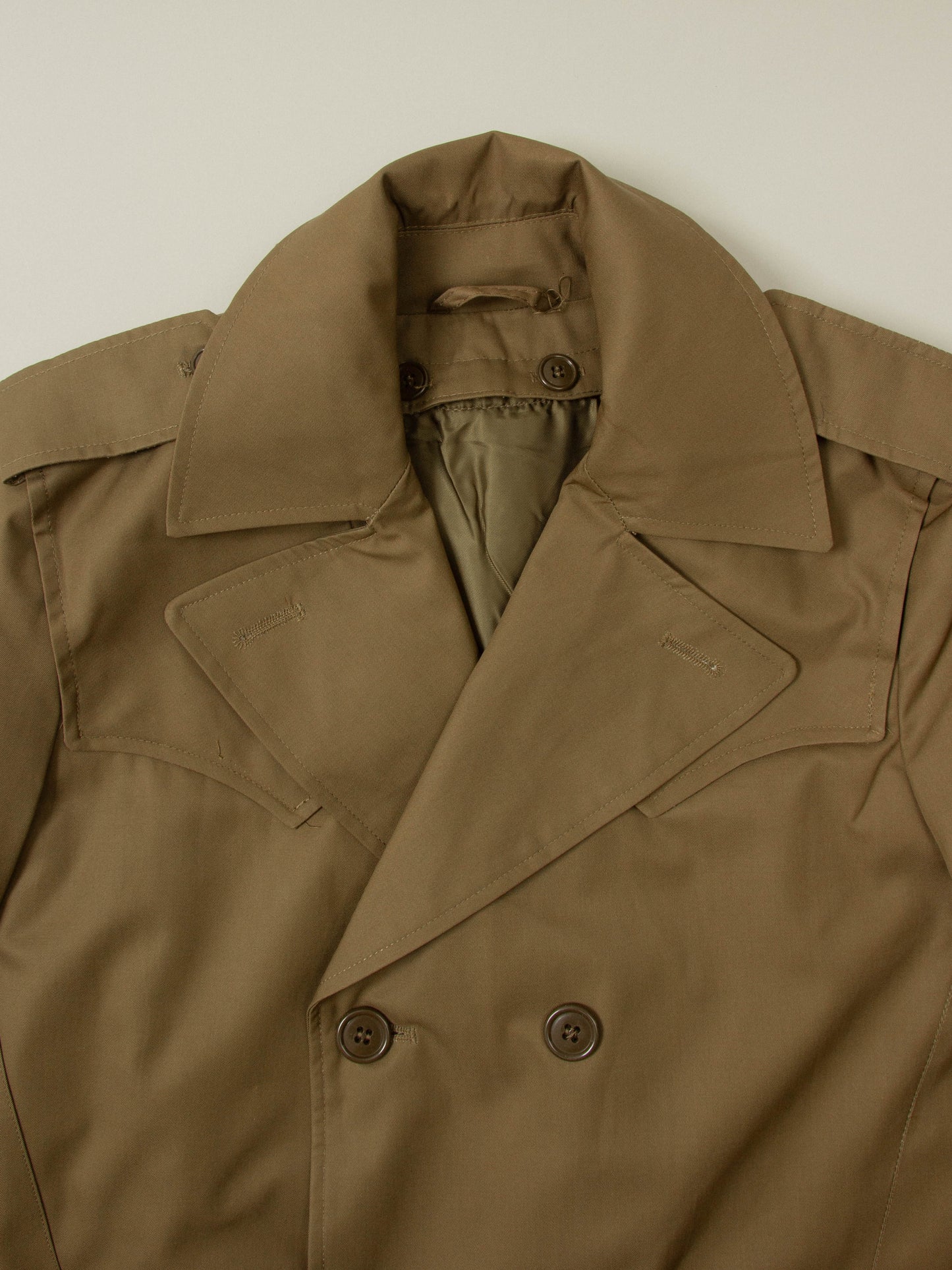 Vtg 1970s Deadstock Italian Army Lined Trench Coat (S)
