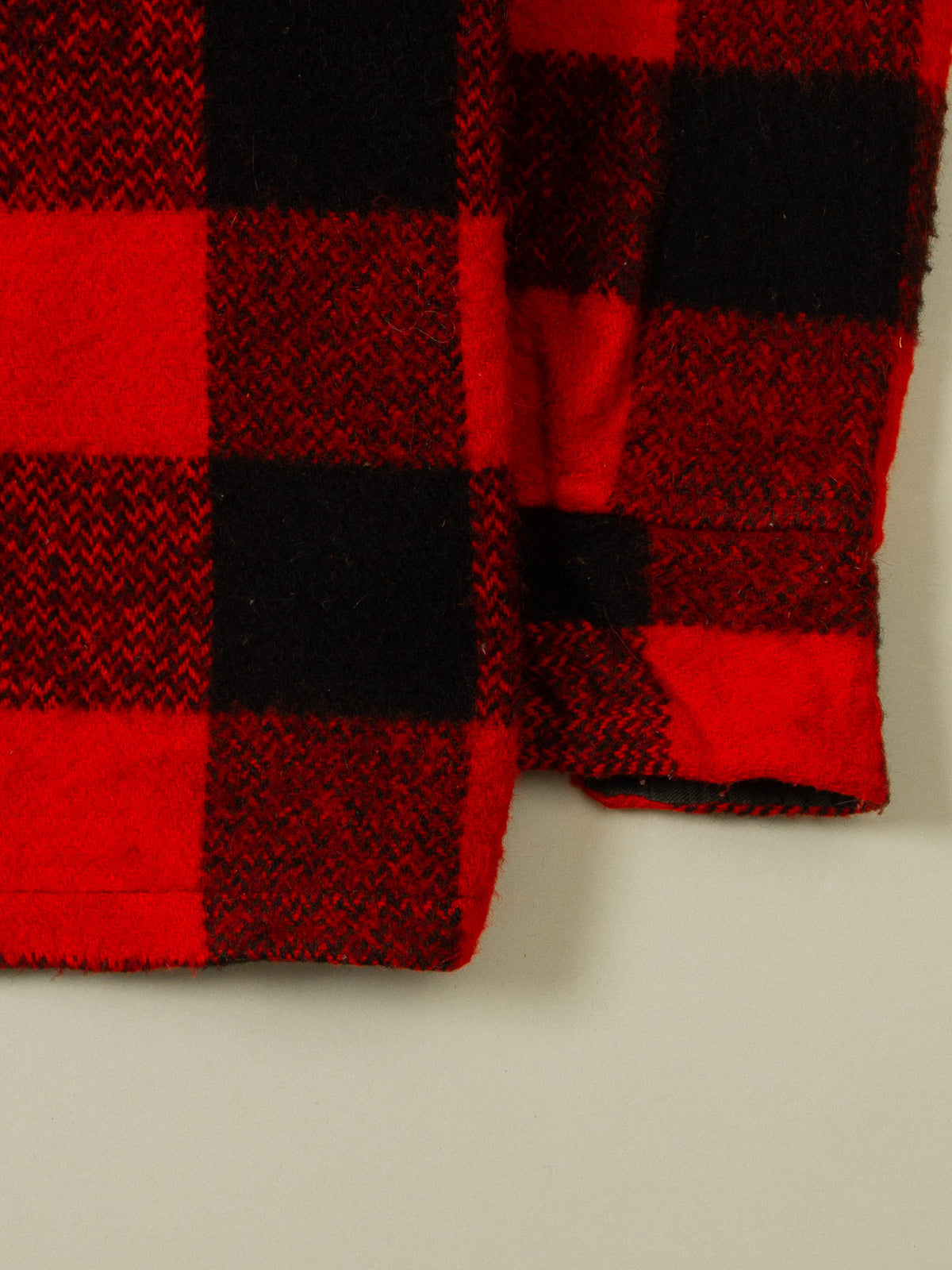 Vtg 1950s Buffalo Plaid Wool Jacket - Made in USA (XL)