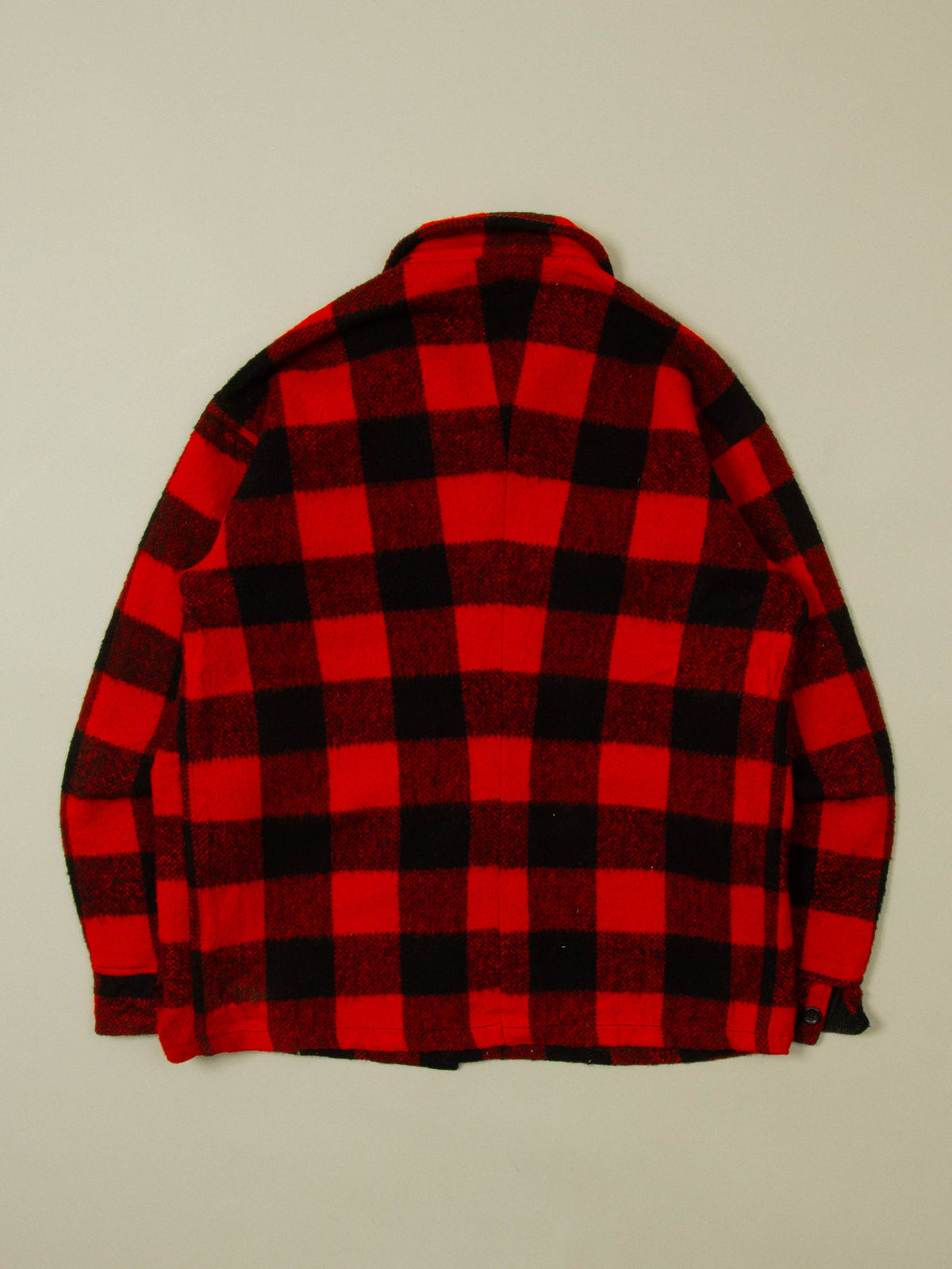 Vtg 1950s Buffalo Plaid Wool Jacket - Made in USA (XL)