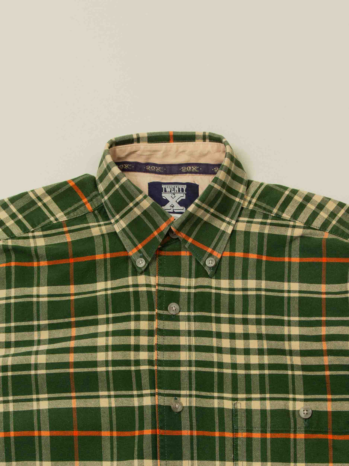 Wrangler 'Twenty X' Button Down Plaid Shirt (S/M)