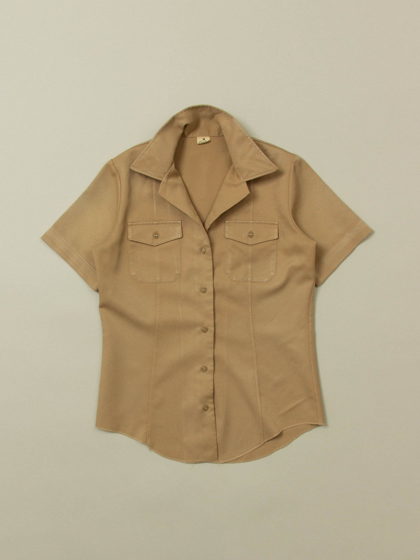 Vtg 1970s Creighton Short Sleeve Officer Shirt – Made in USA (Women's S)