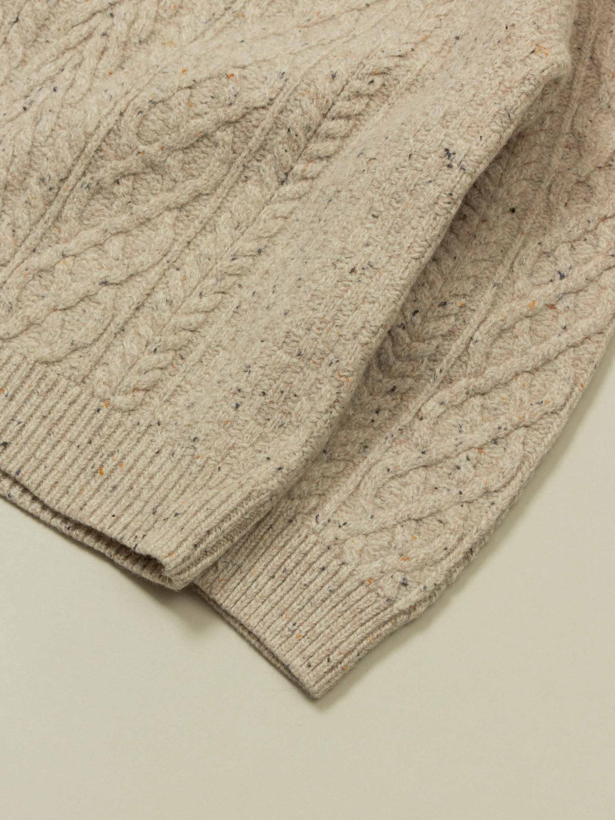 Vtg 1990s Fisherman Knit Zip Sweater – Made in Ireland (S)