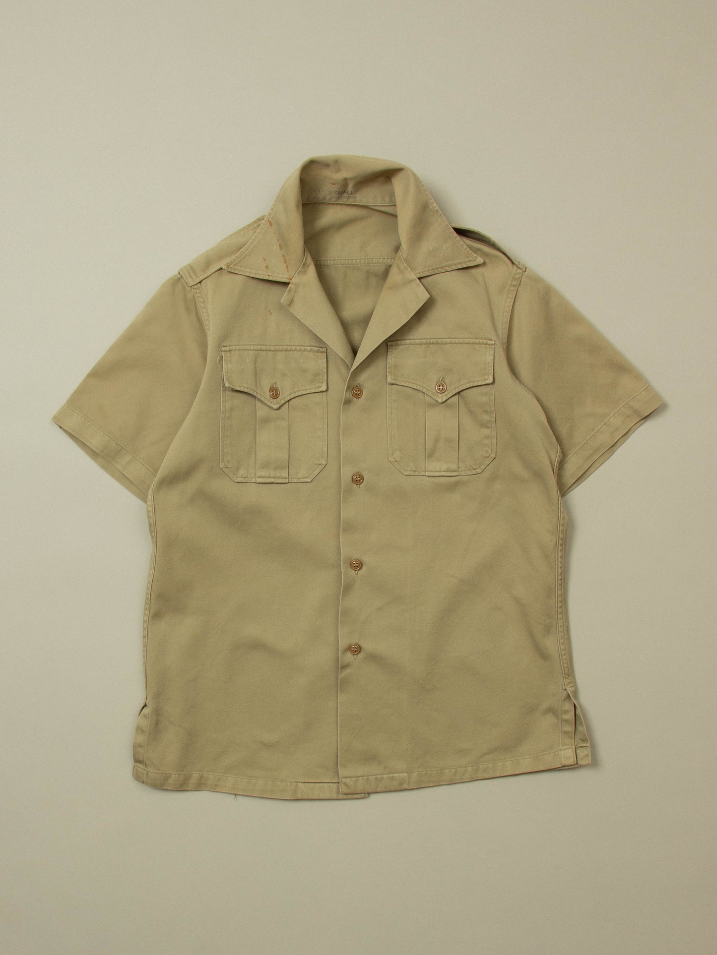 Vtg 1950s US Army Short Sleeve Officer Shirt (S)