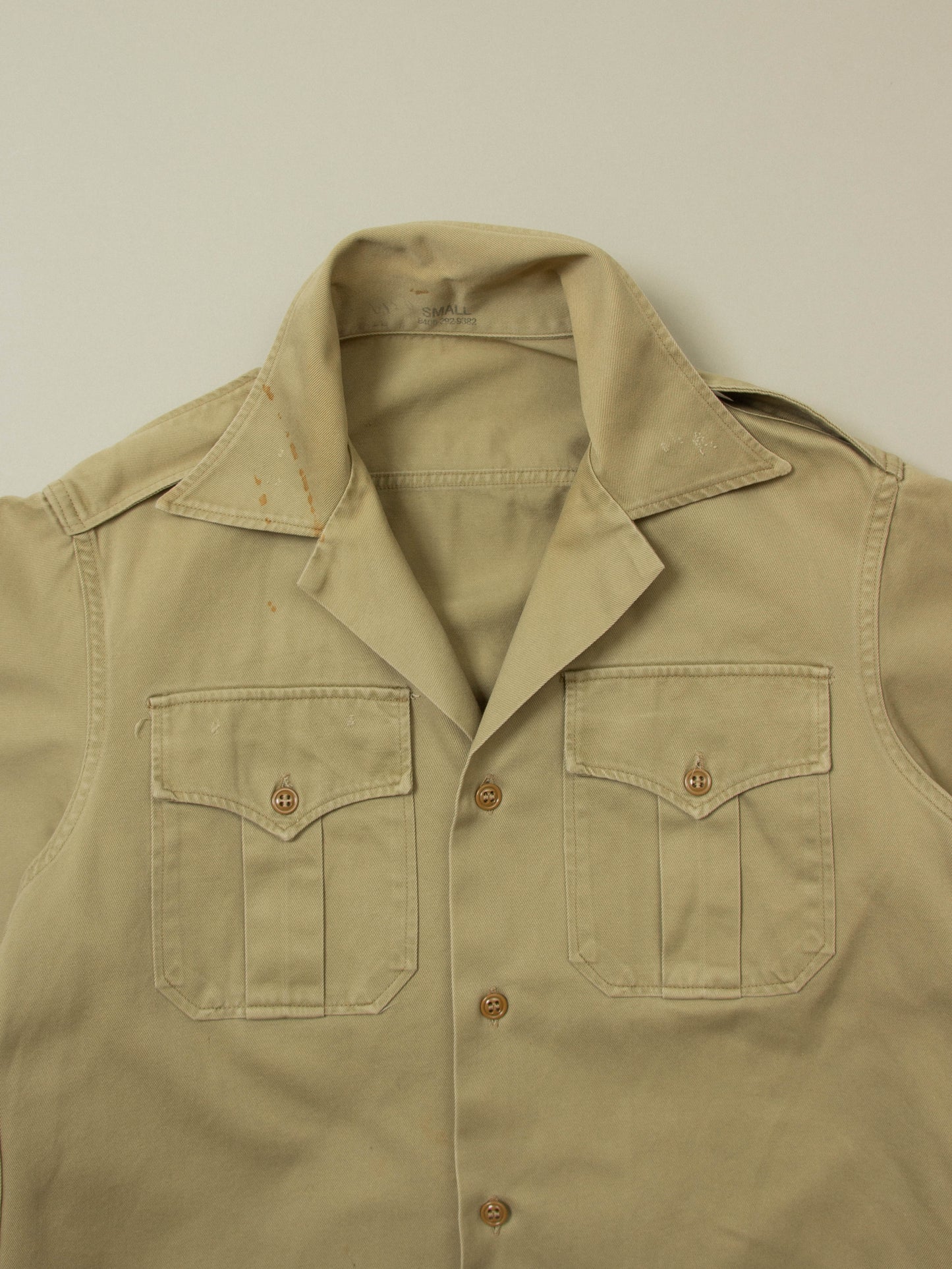 Vtg 1950s US Army Short Sleeve Officer Shirt (S)