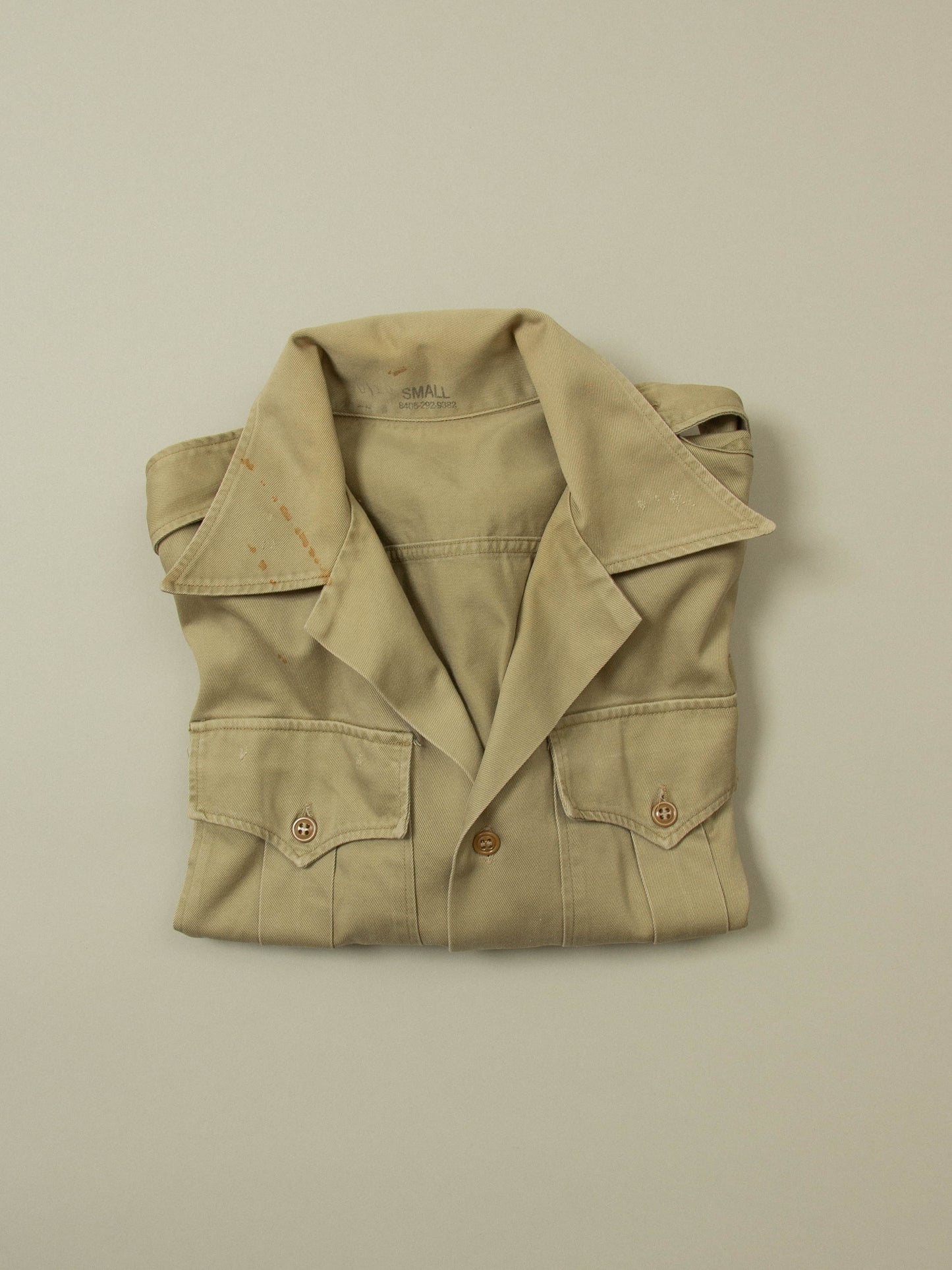 Vtg 1950s US Army Short Sleeve Officer Shirt (S)