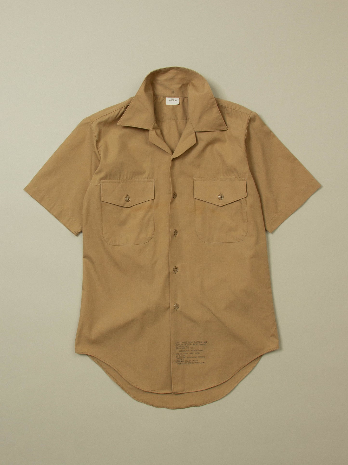Vtg 1980s US Army Khaki Officer Shirt (S)