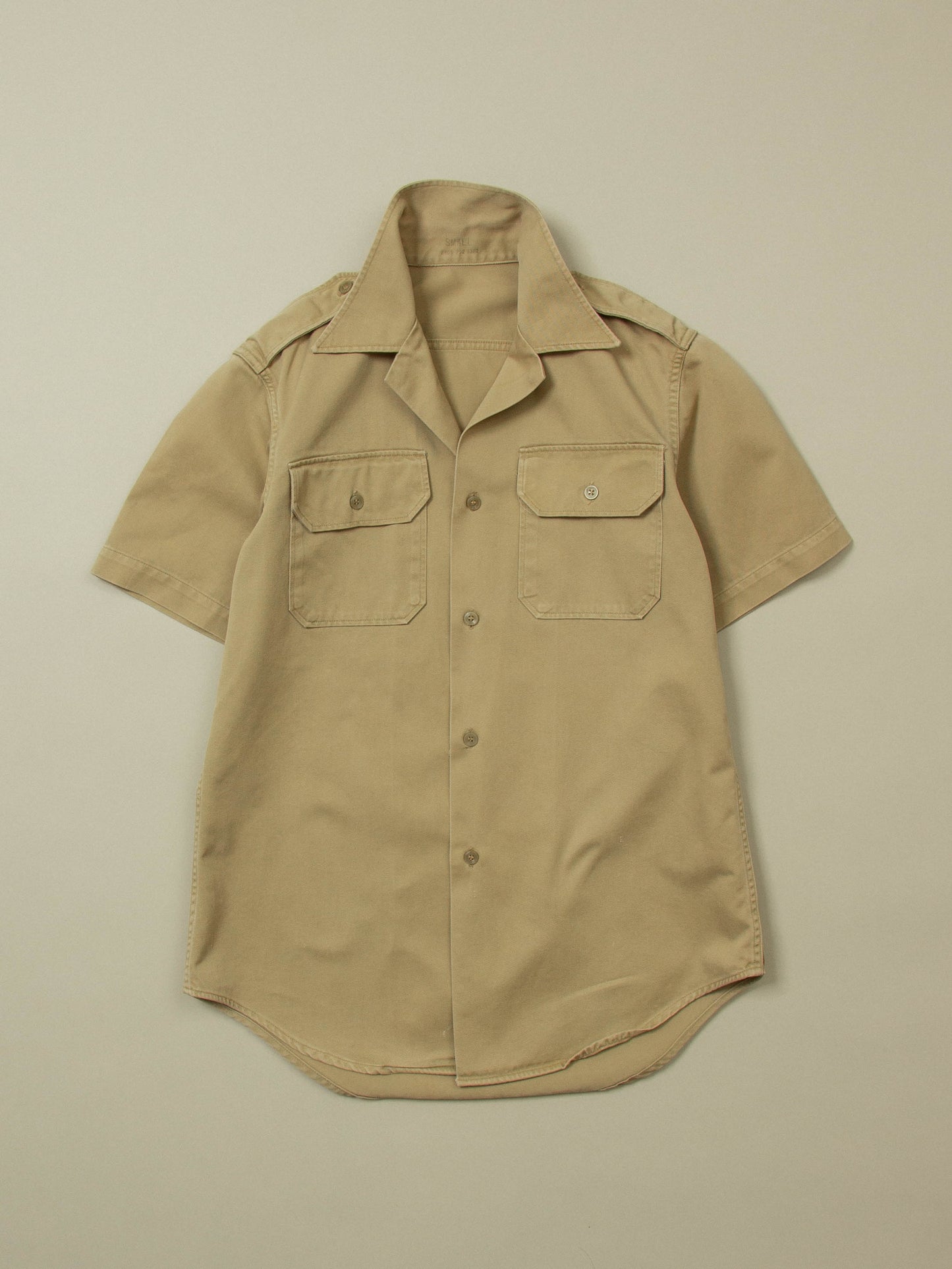 Vtg 1960s US Army Khaki Officer Shirt (S)