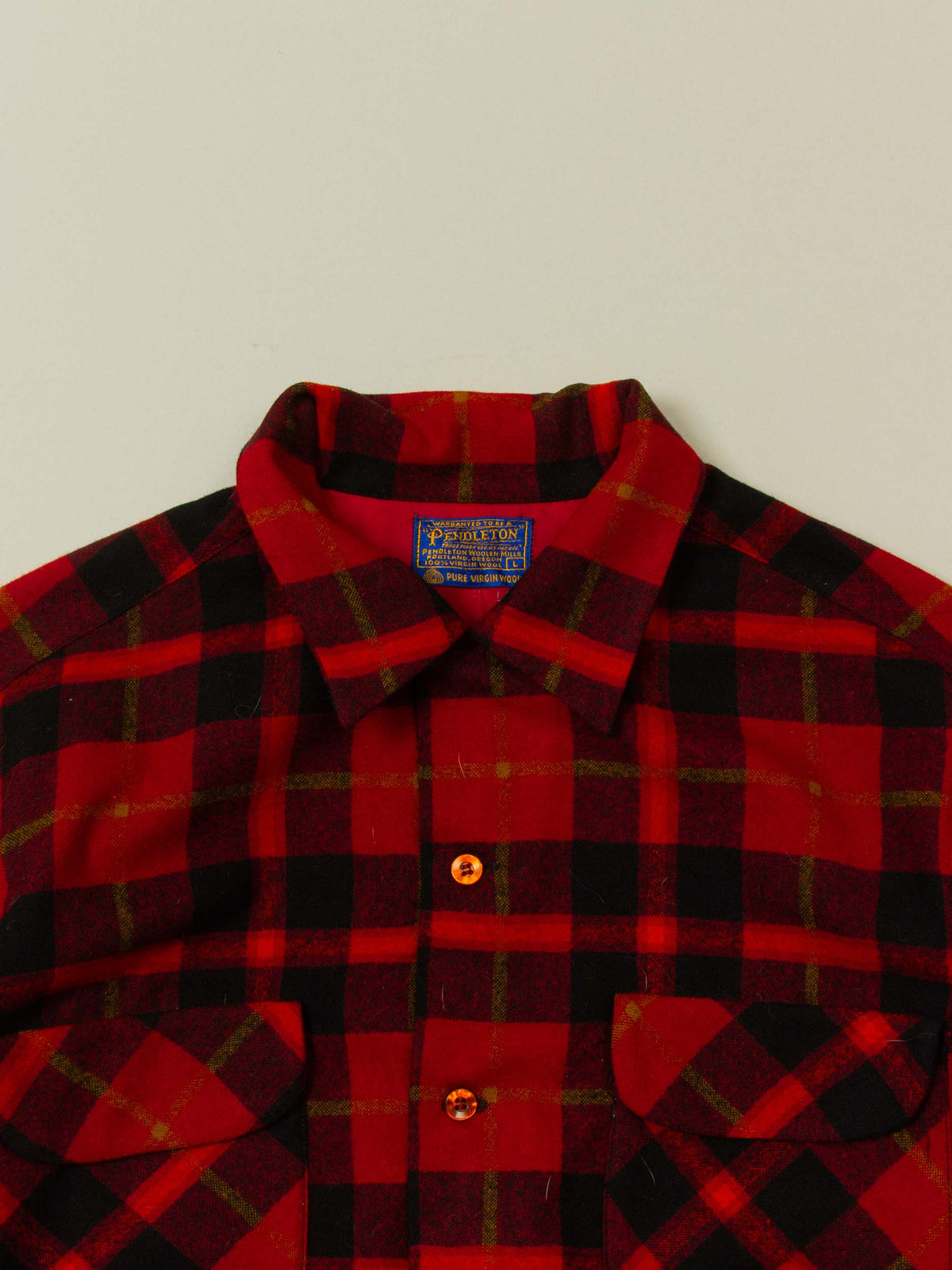Vtg 1960s Pendleton Flannel Wool Shirt – Made in USA (L)