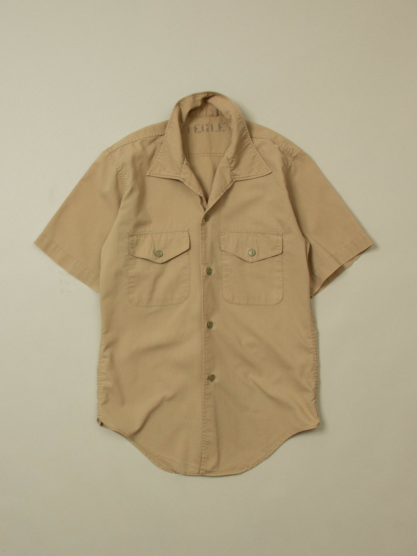 Vtg 1950s US Army Short Sleeve Officer Shirt (S)