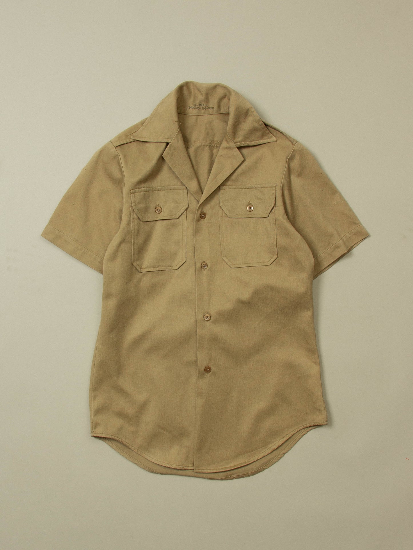 Vtg 1970s US Army Short Sleeve Officer Shirt (XS)