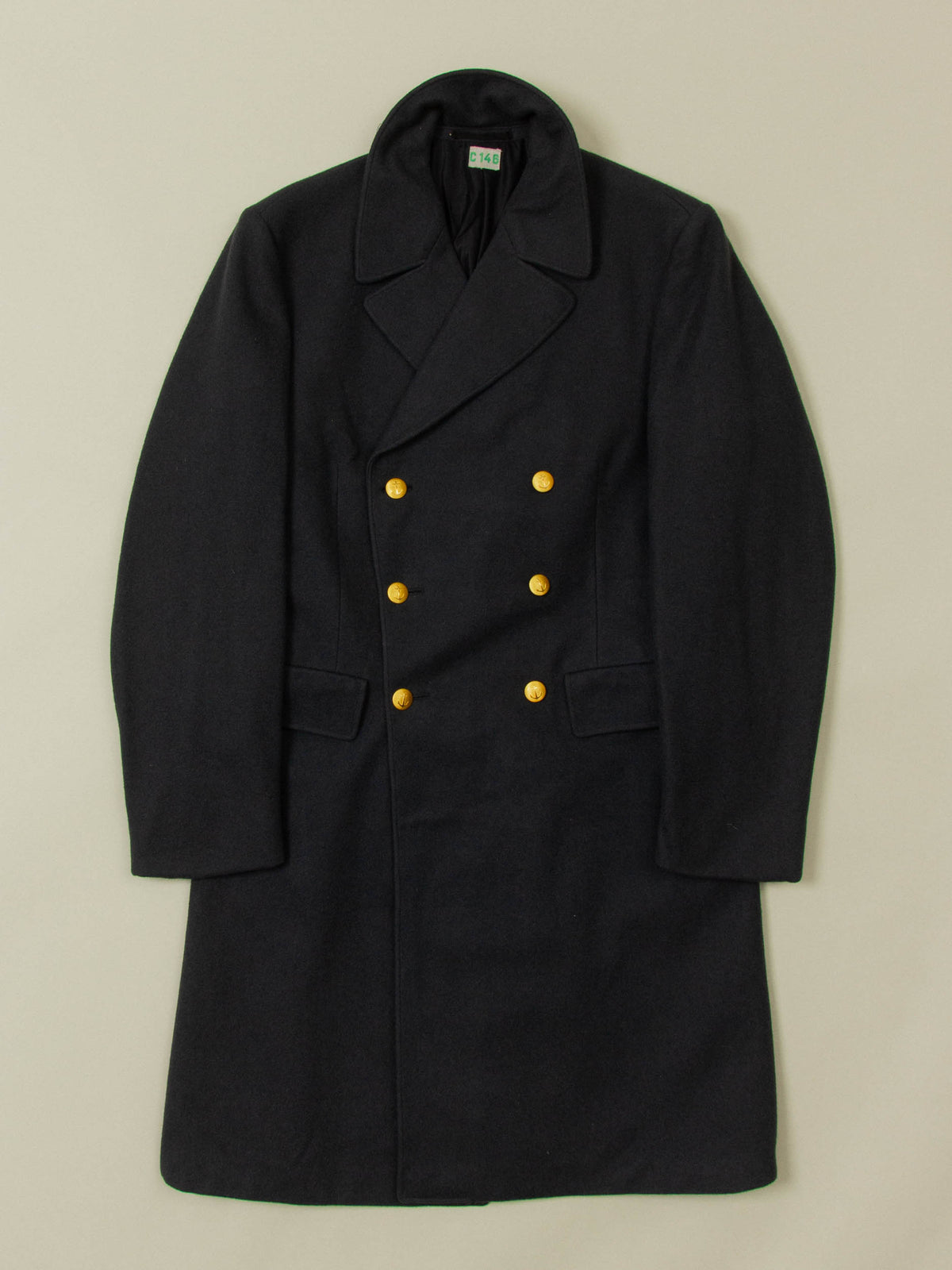 Vtg 1960s Swedish Navy Officer's Wool Coat (M)