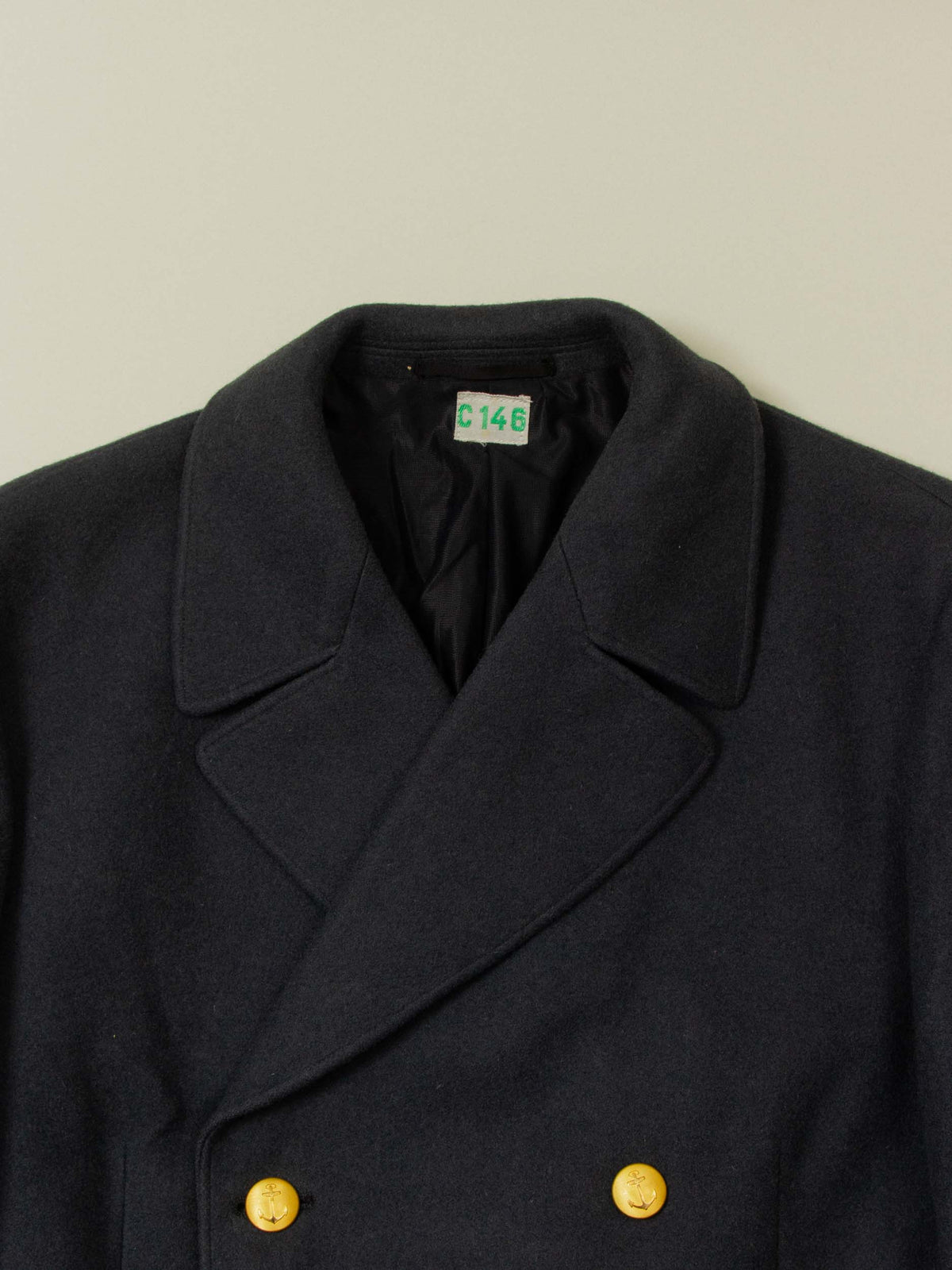Vtg 1960s Swedish Navy Officer's Wool Coat (M)