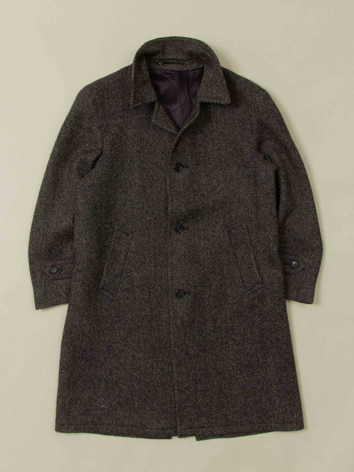 Vtg 1980s Single Breasted Wool Coat – Made in UK (M)