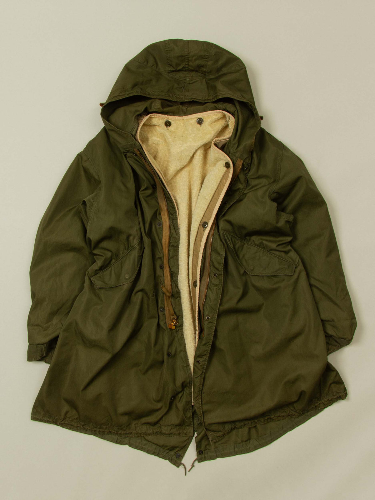 Vtg 1952 US Army M-51 Fishtail Parka w/ Liner (XL)