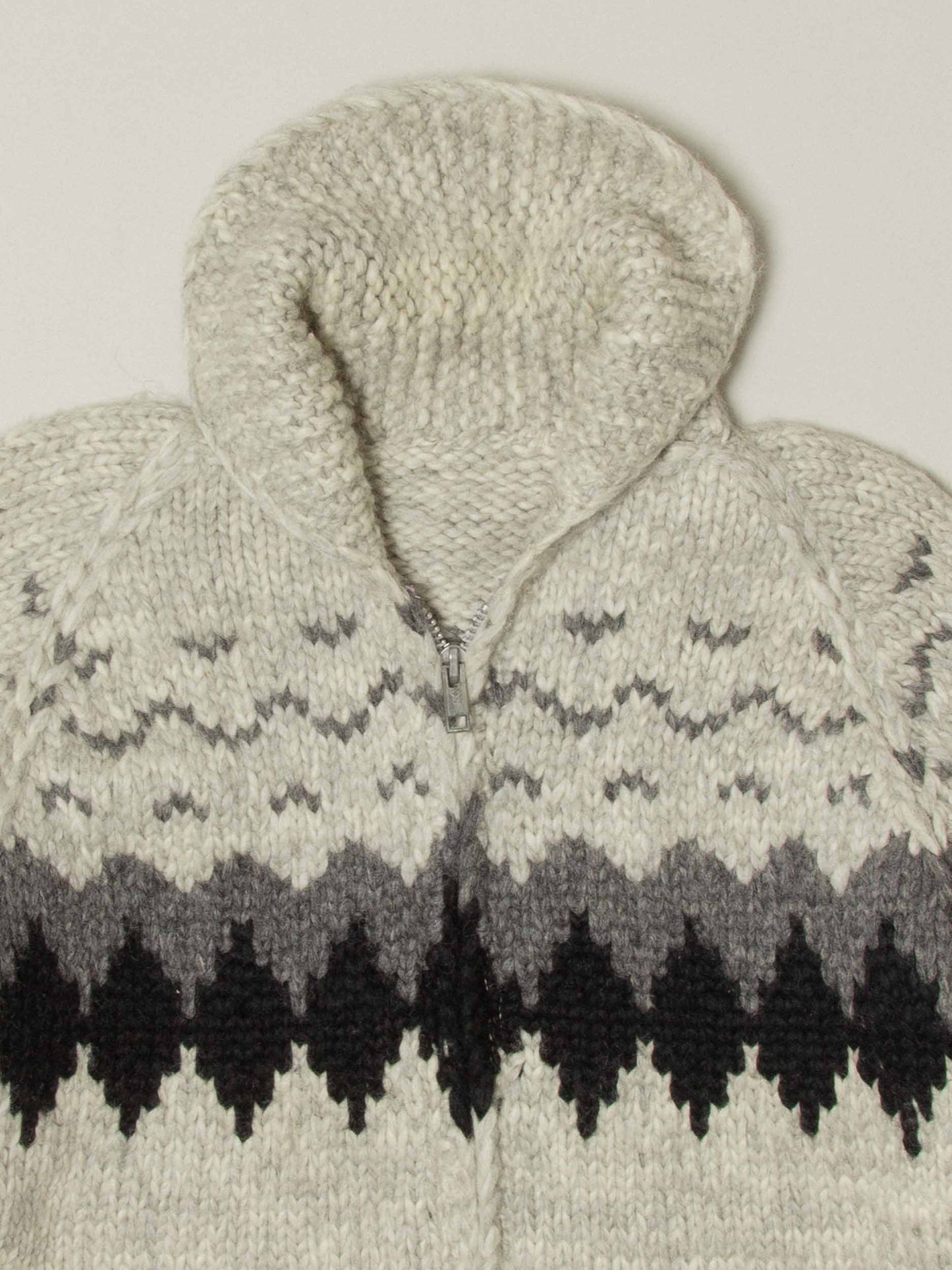 Vtg 1960s Heavy Cowichan Wool Sweater - Made in Canada (L)