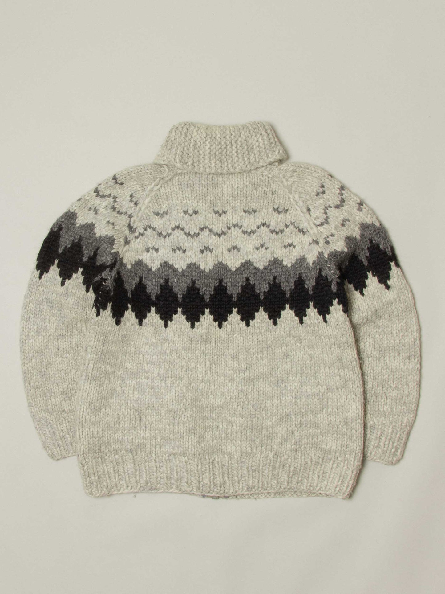 Vtg 1960s Heavy Cowichan Wool Sweater - Made in Canada (L)