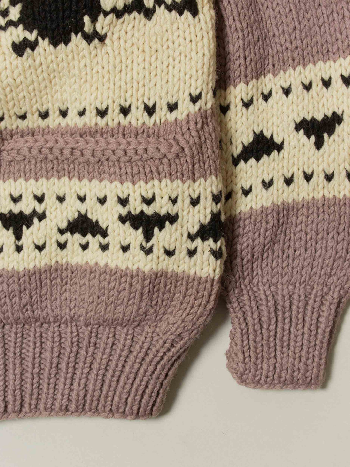 Vtg 1960s Cowichan 'Thunderbird' Wool Knit Cardigan (XL)