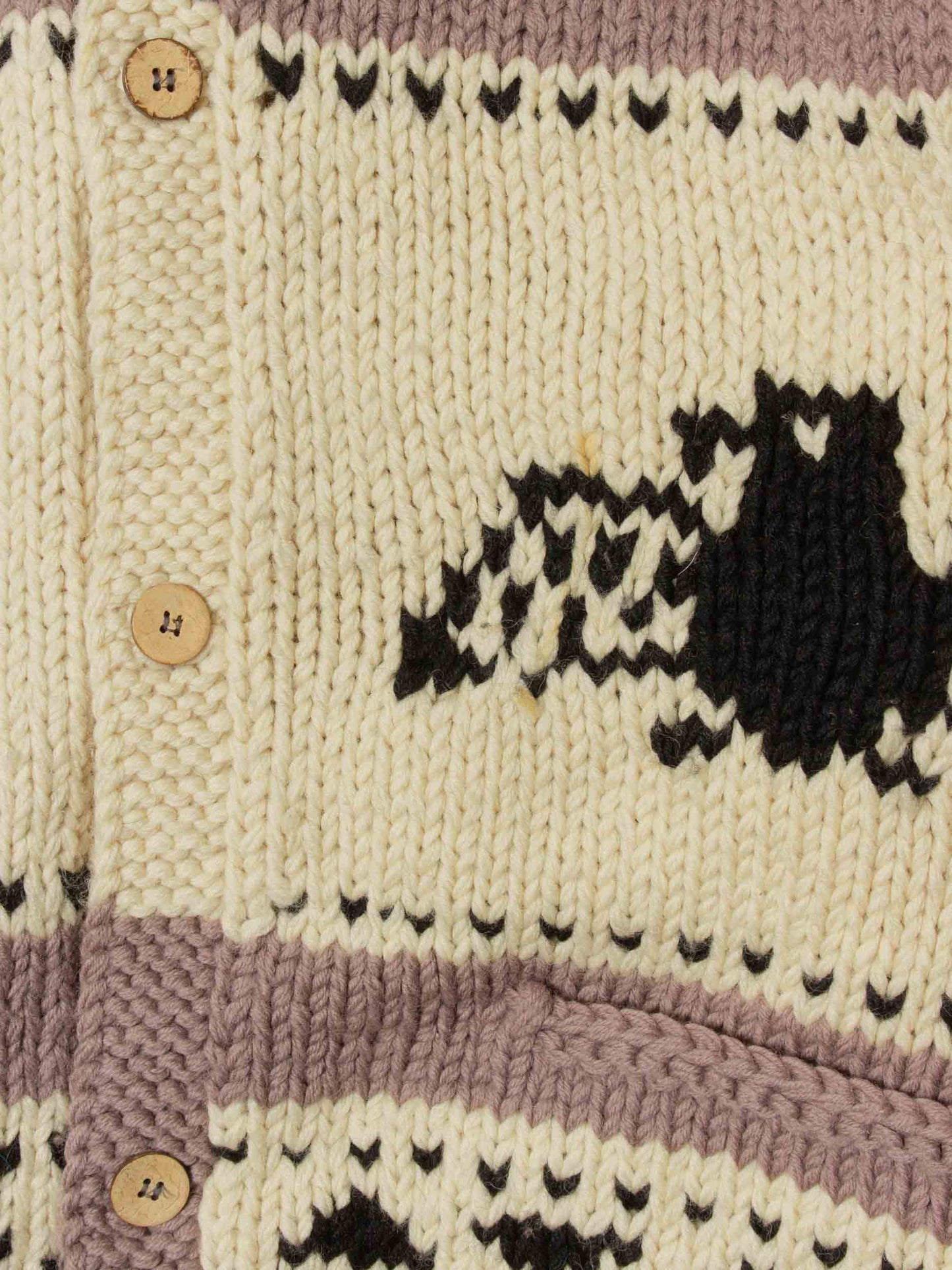 Vtg 1960s Cowichan 'Thunderbird' Wool Knit Cardigan (XL)