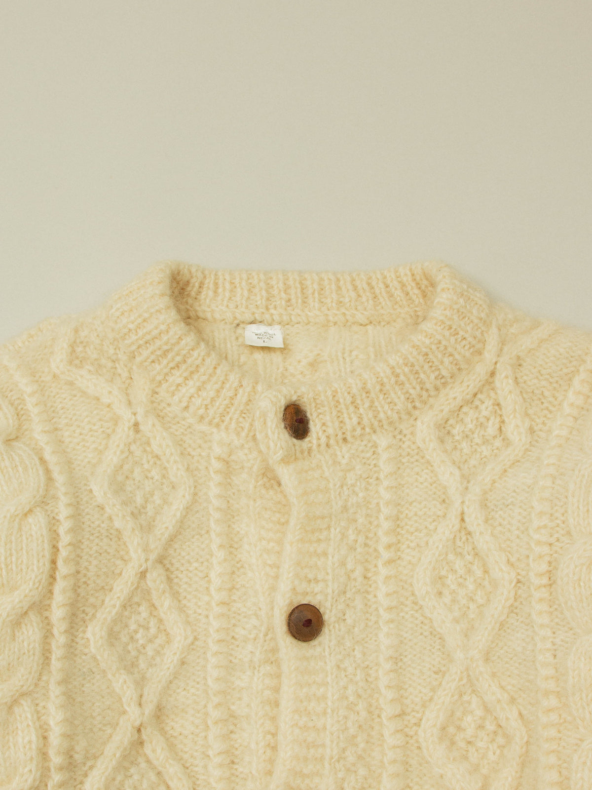 Vtg Knitted Wool Cardigan - Made in Nepal (M)